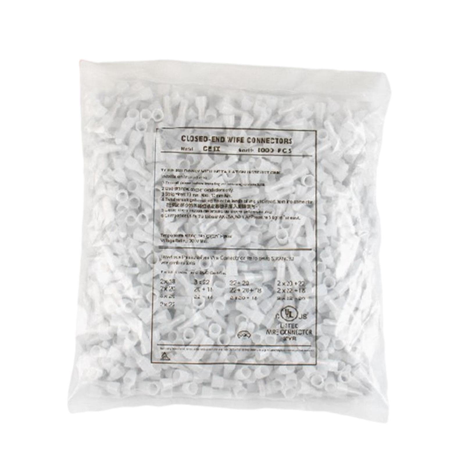 AMLESO 1000 PCS Closed End Crimp Connectors - Nylon Insulated Wire Terminals Kit (CE-1X) for Automotive, Marine & Electrical Wiring Applications