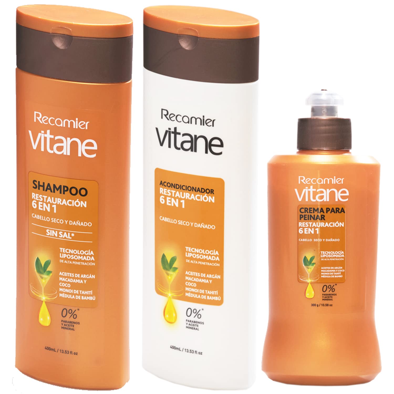 Vitane Hair Care Set for Dry & Damaged Hair - Repairing Shampoo, Conditioner & Styling Cream - 400ml Paraben-Free 3-Piece Kit - Perfect for Salon-Quality Treatment at Home