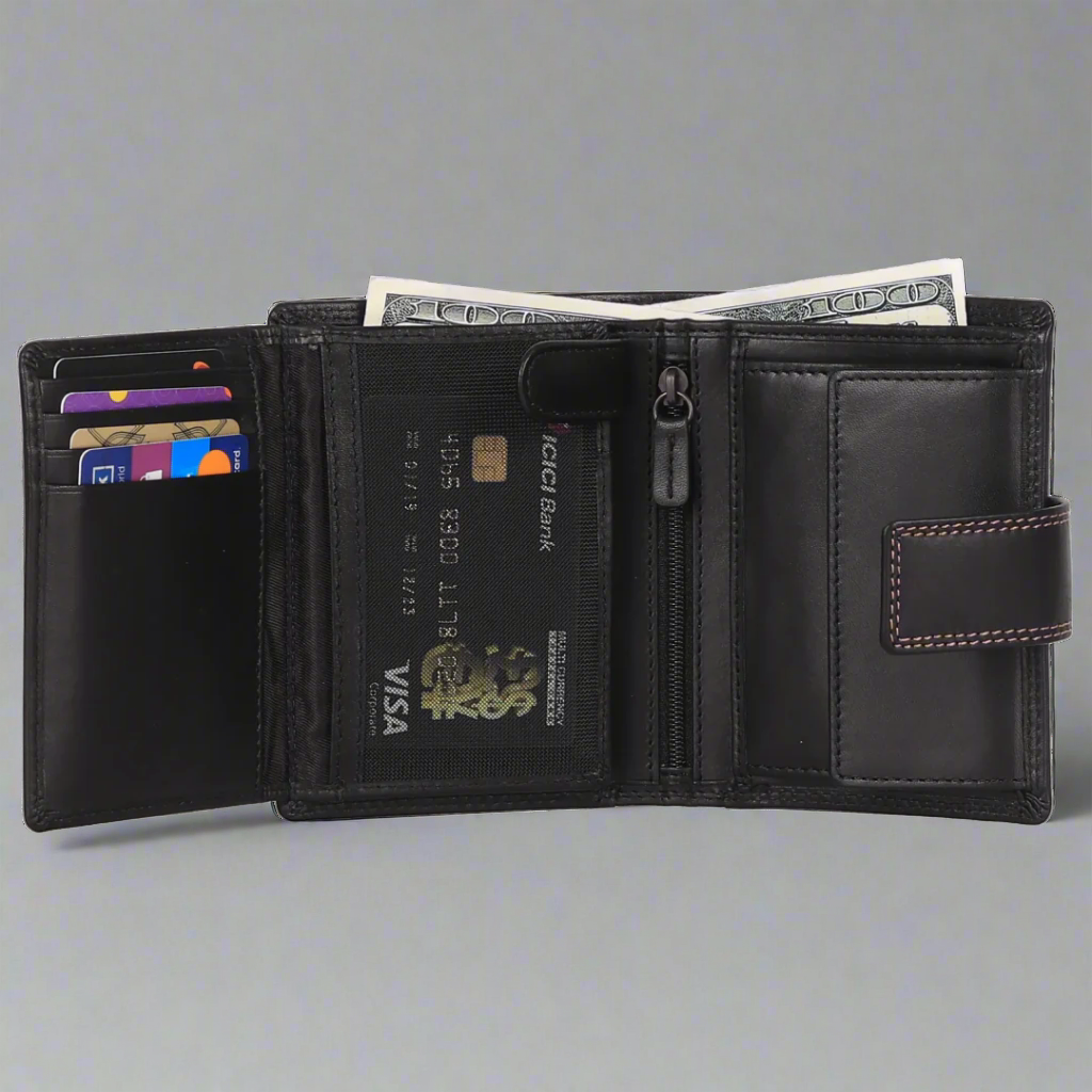 Premium MET Men's Fashion Leather Wallet - Slim RFID Blocking Bifold Wallet for Everyday Use & Travel - Perfect Gift for Dad, Husband, Boyfriend