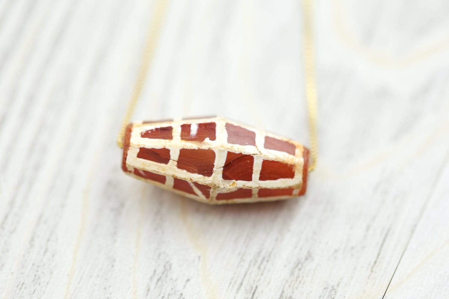 Handmade Etched Carnelian Gemstone Necklace for Women - Elegant Healing Crystal Jewelry for Meditation, Yoga & Spiritual Wellness