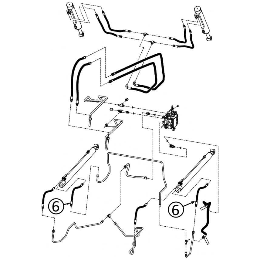 Bobcat S220 Hydraulic Hose for Loader Lift Cylinders - 6 Bore Ends - Heavy-Duty Replacement Part for Construction & Landscaping Equipment