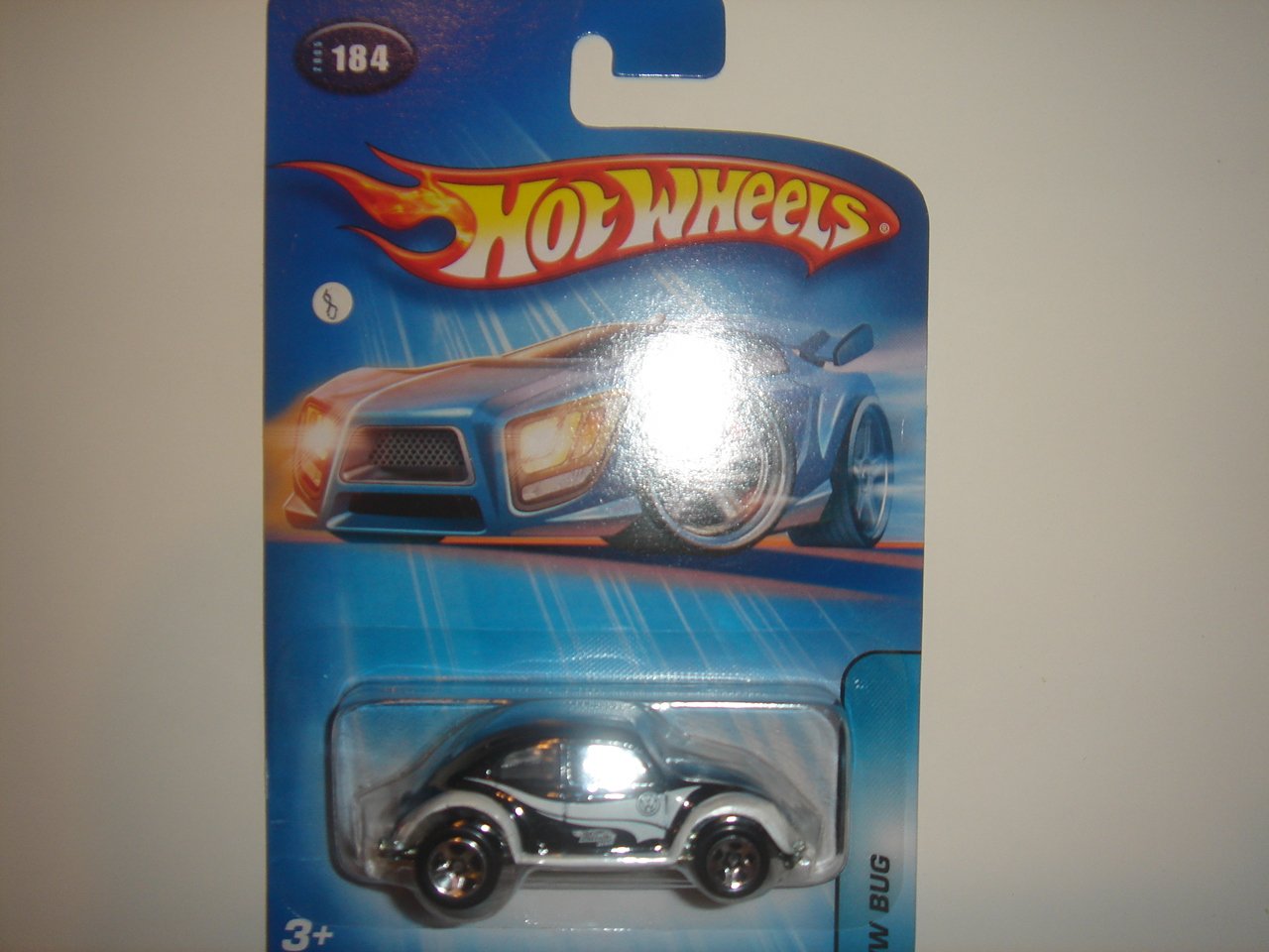 2005 Hot Wheels Kar Keepers Exclusive VW Bug Black/White #184 - Rare Diecast Collectible for Display & Racing Fun