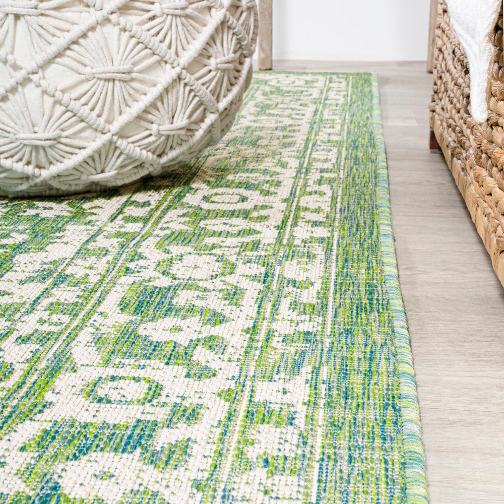 Malta Bohemian Medallion Textured Weave Indoor/Outdoor Area Rug - Perfect for Living Room, Bedroom, Patio & Deck Decor