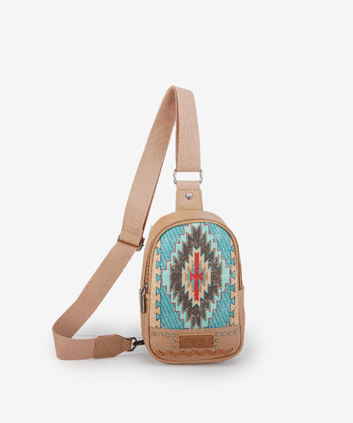 Montana West Aztec Printed Sling Bag for Women - Crossbody Purse with Adjustable Strap, Fashionable Boho Shoulder Bag - Perfect for Travel, Shopping & Everyday Use