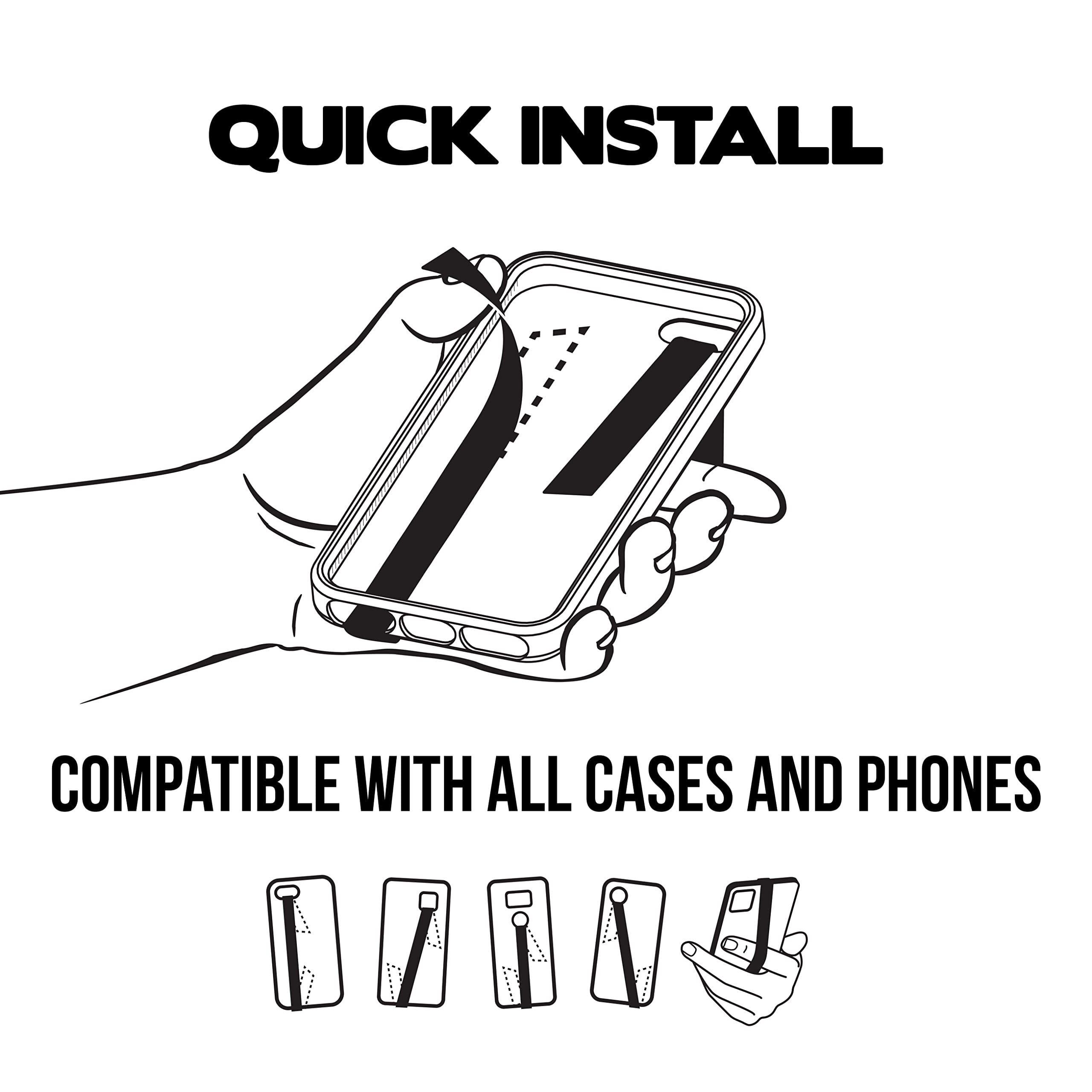 **Silicone Stretch Elastic Phone Strap - Secure Phone Holder & Grip for Hands | Small, Lightweight & Discreet | Perfect for Running, Travel & Everyday Use**
