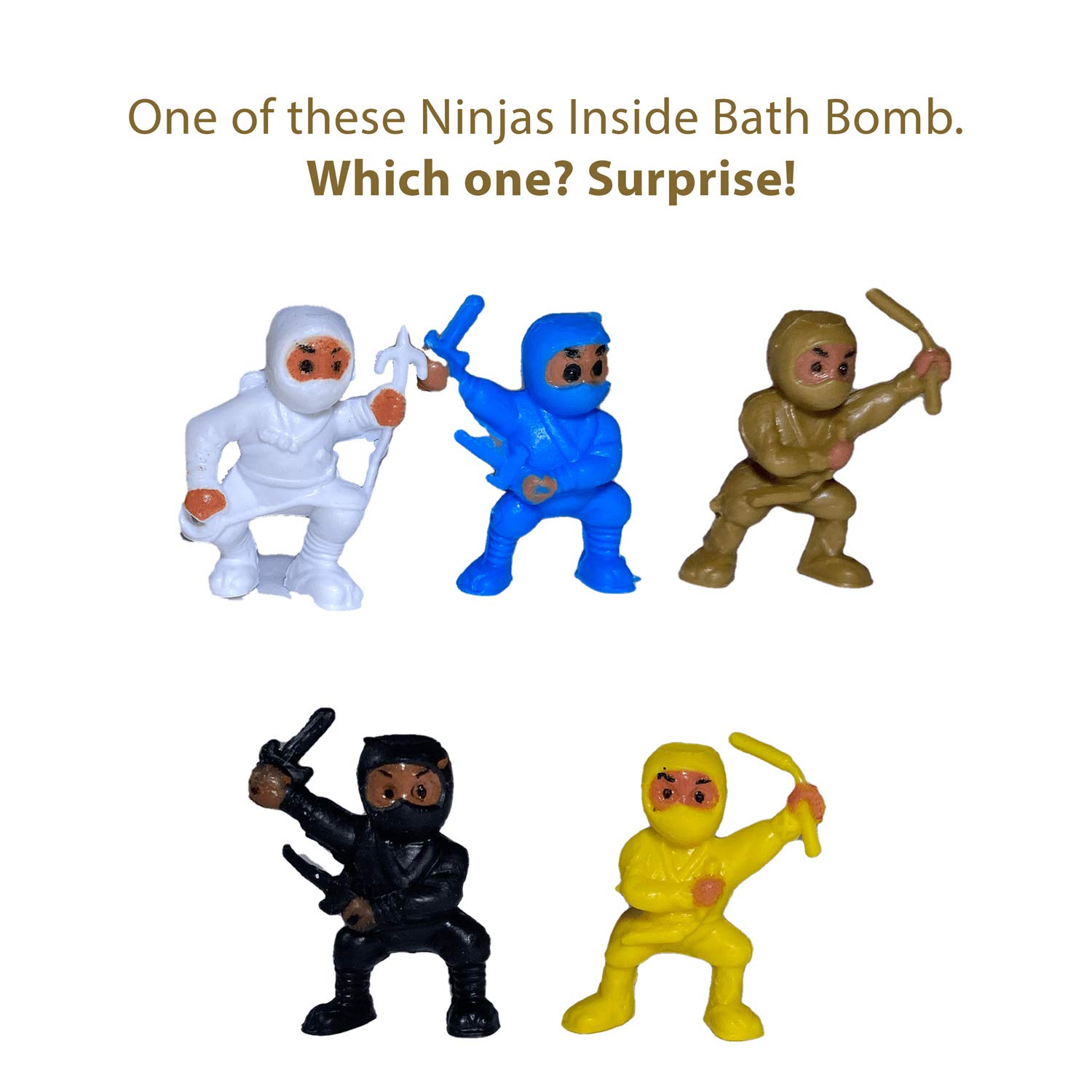 Kids Bubble Bath Bomb with Surprise Ninja Toy Inside - Natural Ingredients for Sensitive Skin - Moisturizing Coconut & Olive Oils - Fruity Monkey Farts Scent - Fun Bath Time Gift for Boys & Girls Birthday Party
