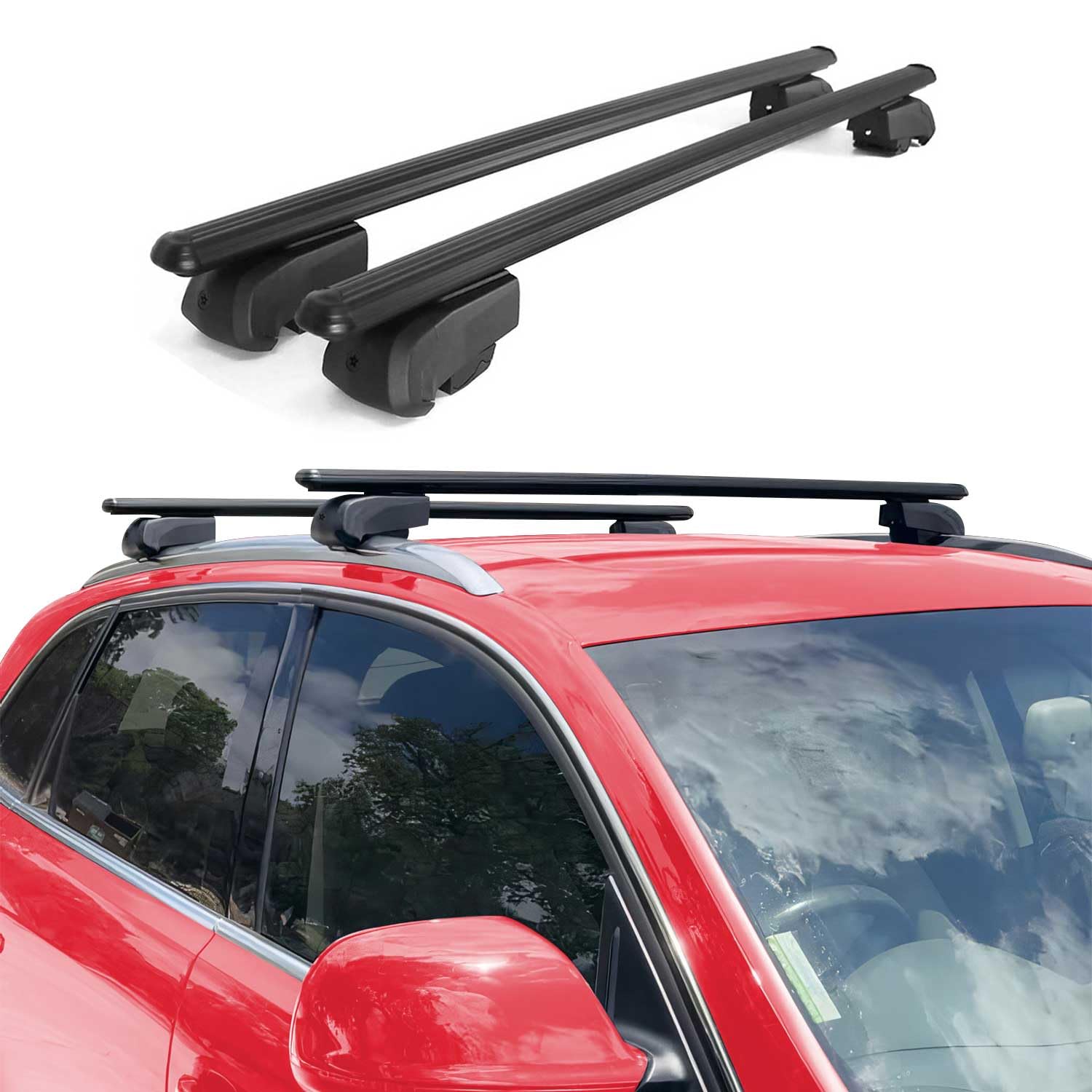 OMAC Lockable Roof Rack Cross Bars for Kia Sorento 2016-2020 | Black Anti-Theft Luggage Carrier | Heavy-Duty Cargo Rack for Kayak, Canoe, Surfboard, Ski, Snowboard & Camping Gear | Perfect for Road Trips & Outdoor Adventures