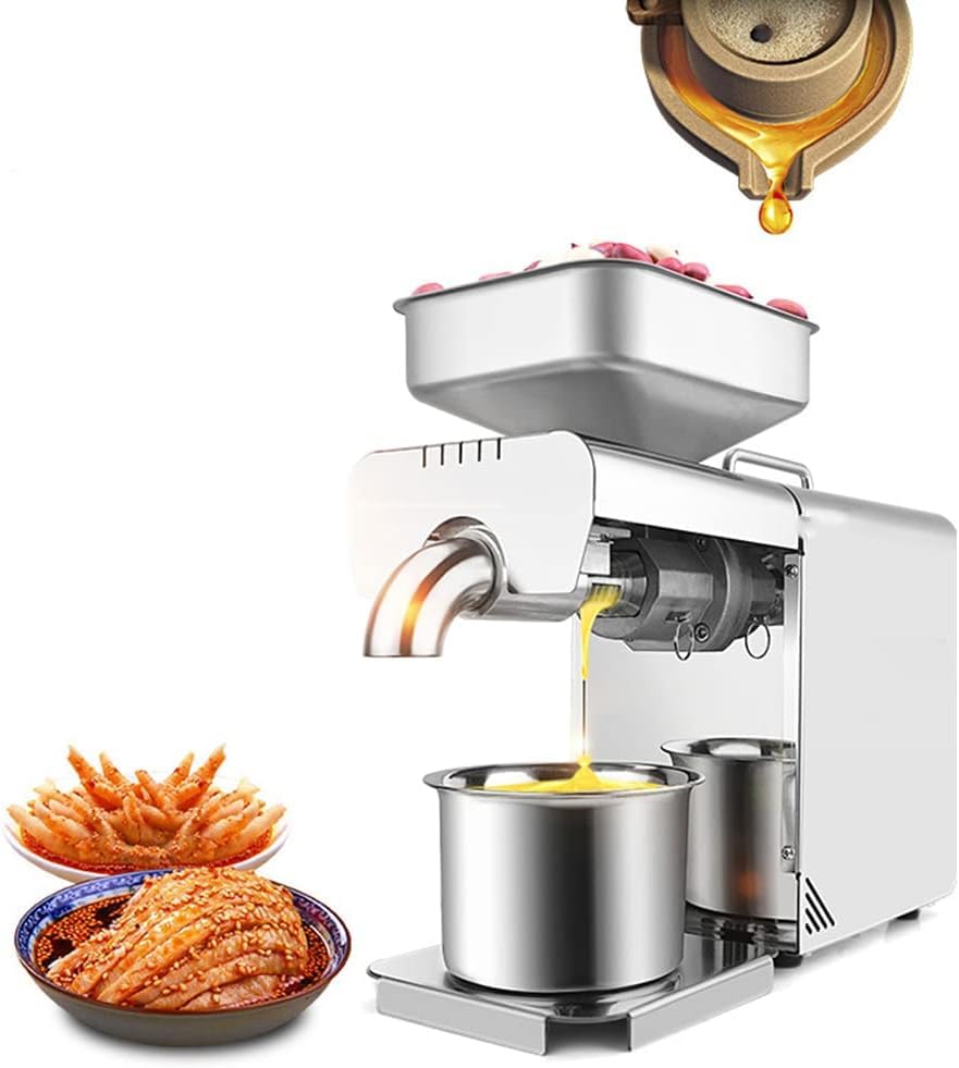 610W Cold/Hot Press Oil Extractor Machine - Automatic Nut & Seed Oil Press for Home & Commercial Use | 304 Stainless Steel, Intelligent Control, 110V | Perfect for Organic Cooking, Salad Dressings & DIY Beauty Products