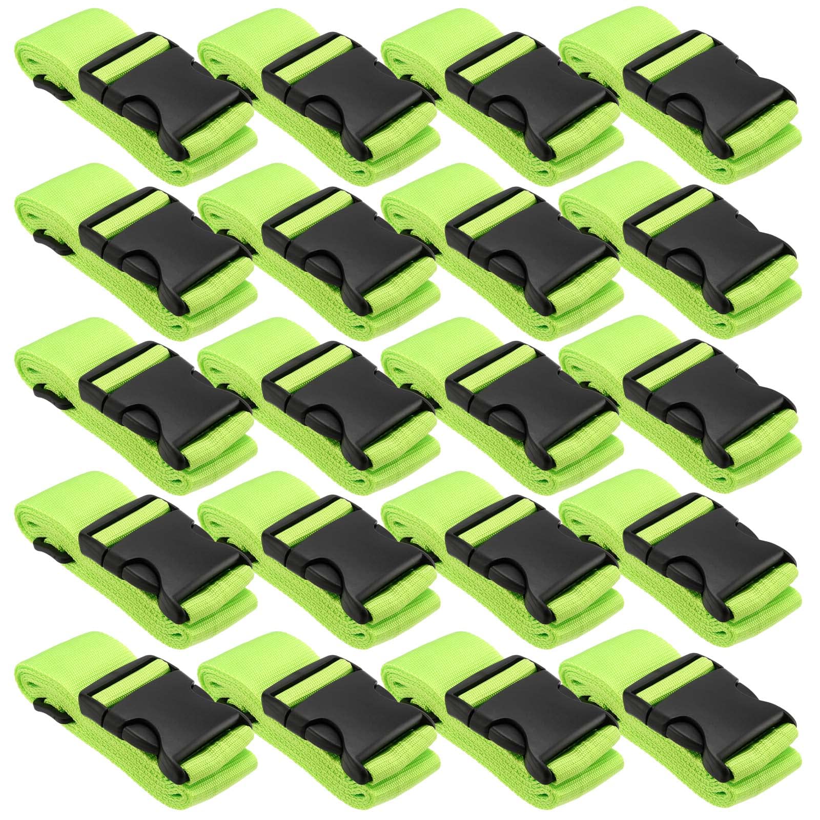 20 Pack 78 x 2 Inches Heavy Duty Adjustable Luggage Straps with Quick Release Buckles - Secure Travel Straps for Suitcases, Bags & Backpacks - Perfect for Air Travel, Road Trips & Vacation Packing (Green)