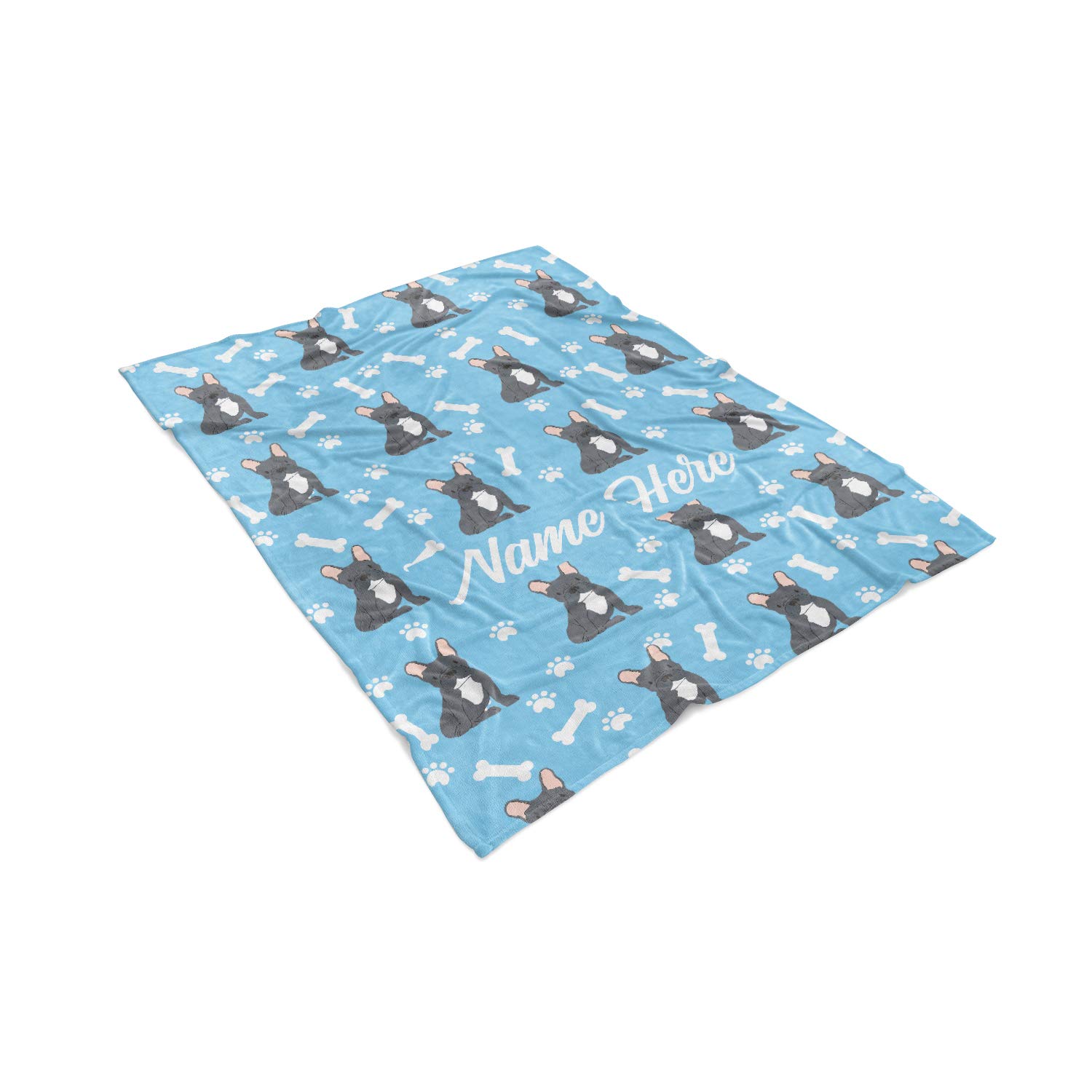 Custom Personalized Fleece & Sherpa Pet Blanket for French Bulldogs - Cozy Throw for Men, Women, Kids & Babies | Perfect Dog Lover Gift for Bedtime, Sofa & Travel Use