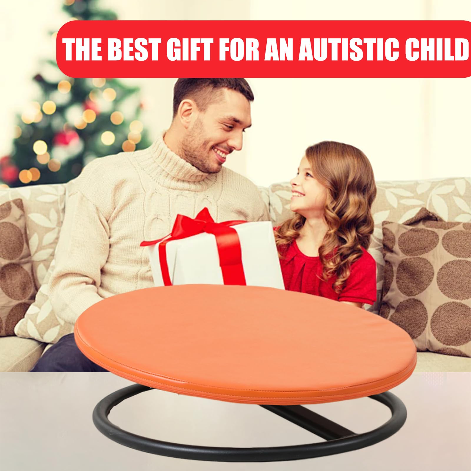 Kids Spinning Chair for Sensory & Autism - Soft Seat Cushion, No Installation Swivel Chair for Body Training | Sit & Spin Comfortably - Perfect for Sensory Rooms, Classrooms & Home Play