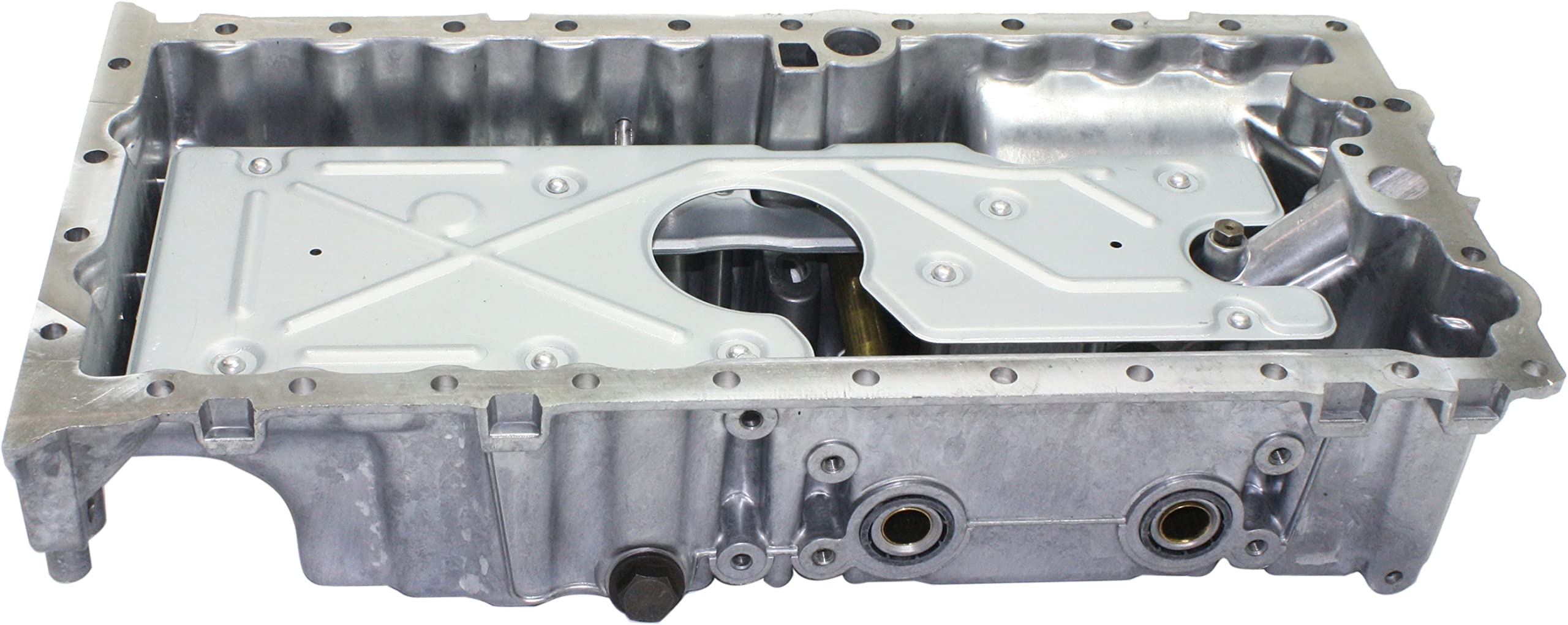 Evan Fischer Engine Oil Pan with Drain Plug Compatible with Volvo S40 2004-2011 & C70 2006-2013 2.4L 2.5L - No Oil Level Sensor/CA Emissions - Replacement for Leaking or Damaged Oil Pans - DIY Auto Repair & Maintenance