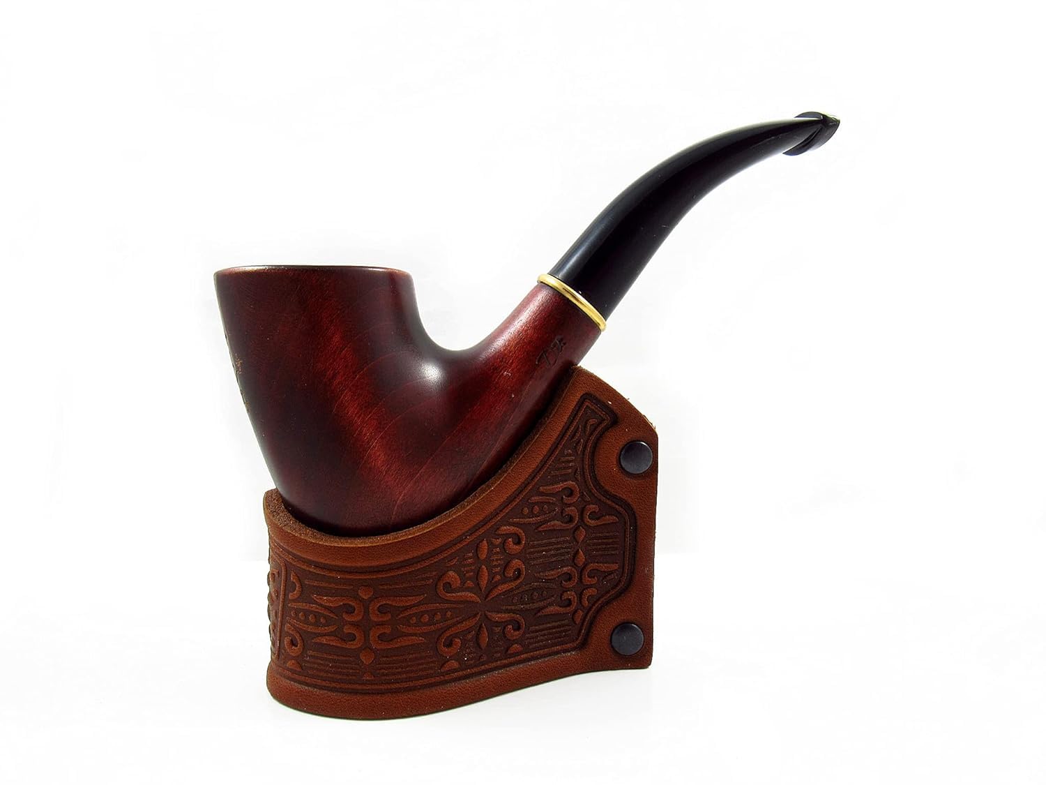 Premium Genuine Leather Tobacco Pipe Stand - Handcrafted for Pipe Smokers (Nordic G) | Perfect for Home, Office & Smoking Lounges