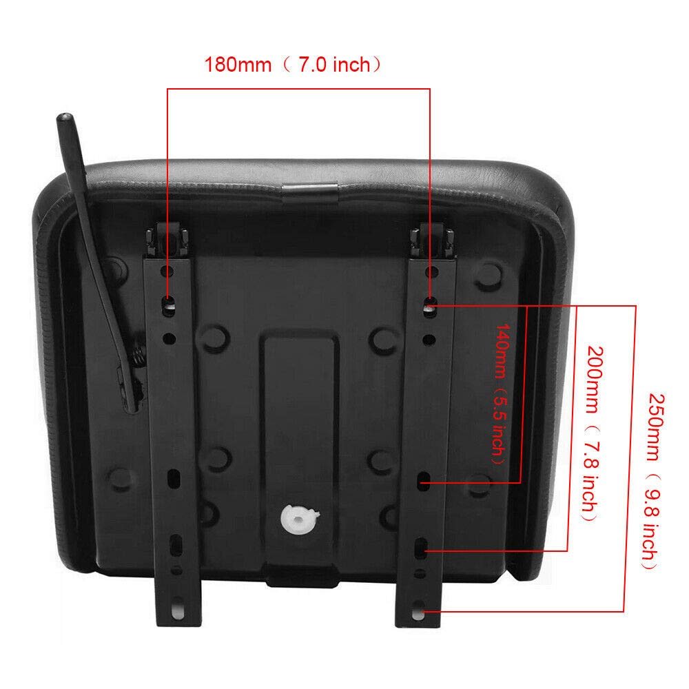 Universal Tractor Seat Replacement with Drain Hole & 5.5'' Sliding Tracks - Compatible with Tractors, Dumpers, Forklifts, Mowers & Diggers - Ideal for Farming, Construction & Landscaping Equipment