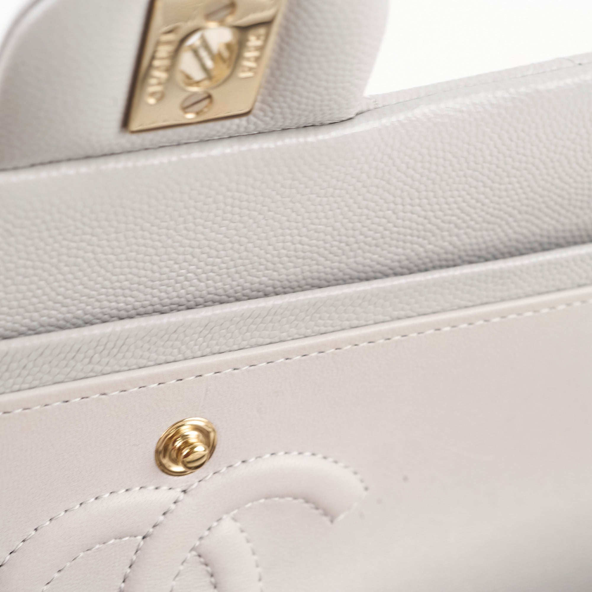 Chanel Small Caviar Double Classic Flap Bag in Dove Grey with Microchip - Luxury Designer Handbag for Women, Perfect for Evening Events & Special Occasions