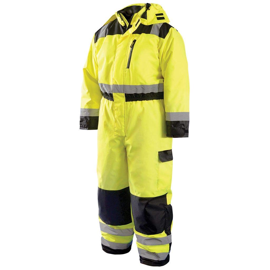 Occunomix LUX-WCVL High Visibility Winter Coverall - 3XL Yellow Safety Workwear for Cold Weather Construction & Road Work