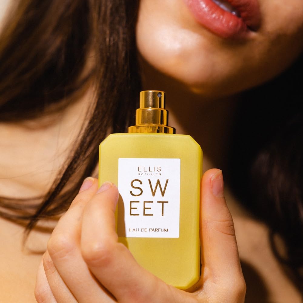 Ellis Brooklyn SWEET Eau De Parfum for Women - Vegan Gourmand Perfume with Pear, Violet, White Amber, Cashmere & Marshmallow | Made in USA | Perfect for Date Nights, Office Wear & Special Occasions