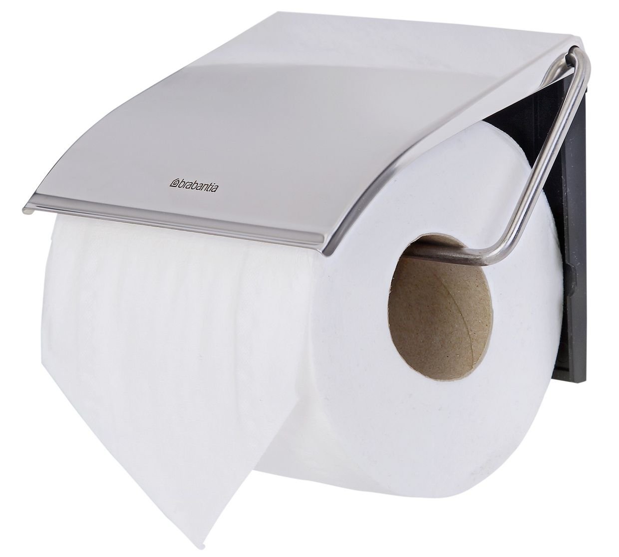 Brabantia Renew Toilet Paper Holder - Left & Right Handed, No-Drill or Drill Installation, Rust-Free Steel Bathroom Accessory for Modern Homes - Perfect for Bathrooms, Powder Rooms & Guest Toilets
