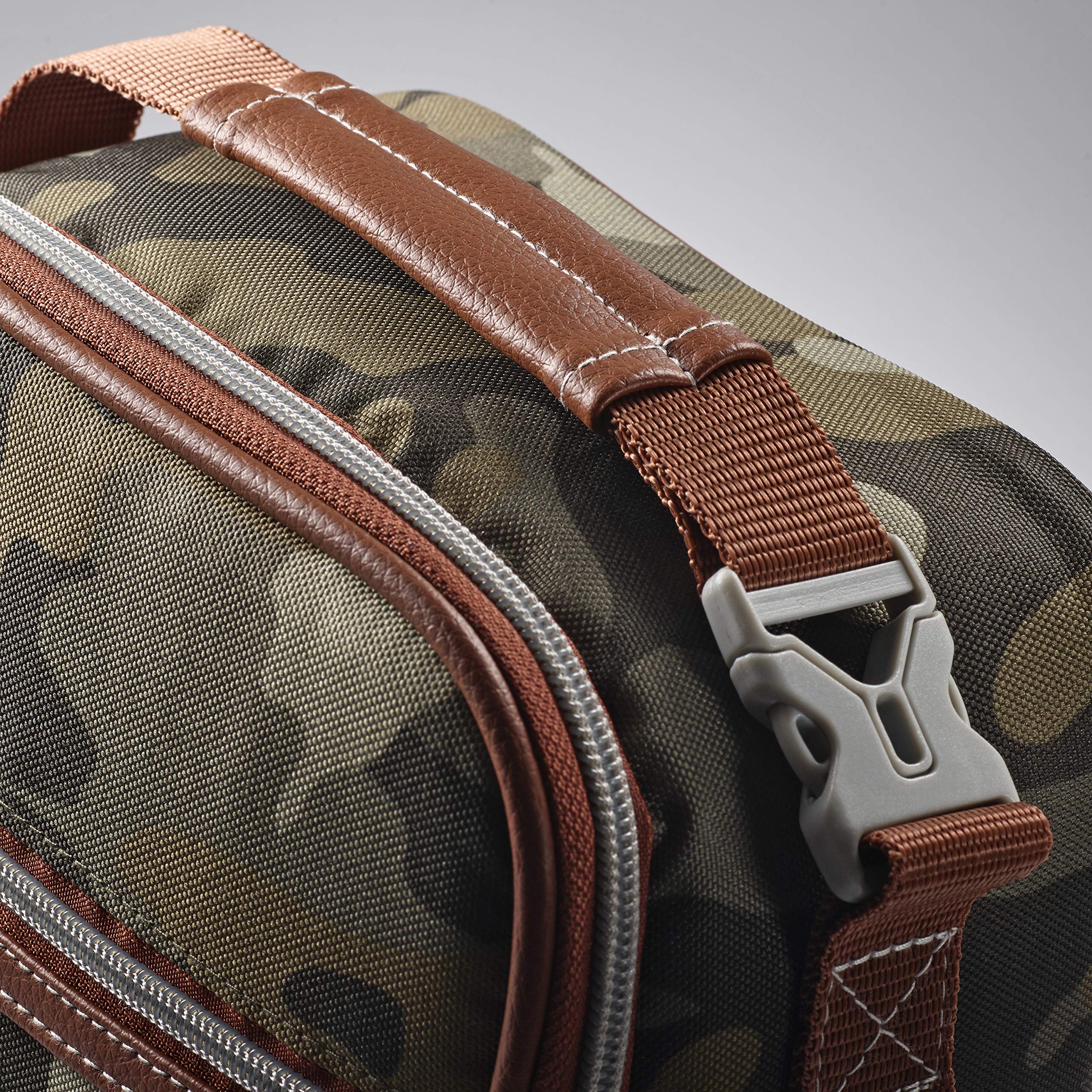 Fit & Fresh Foundry Insulated Lunch Bag for Adults - Camo Design with Side & Front Pockets, Includes Stainless Steel Tumbler & 2 Food Containers - Perfect for Work, School, Picnics & Outdoor Activities