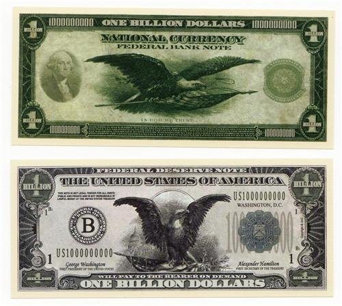 1 Billion Dollar Bill Glossy Poster - Funny Money Currency Photo Print for Wall Decor, Parties & Prank Gifts | ConversationPrints