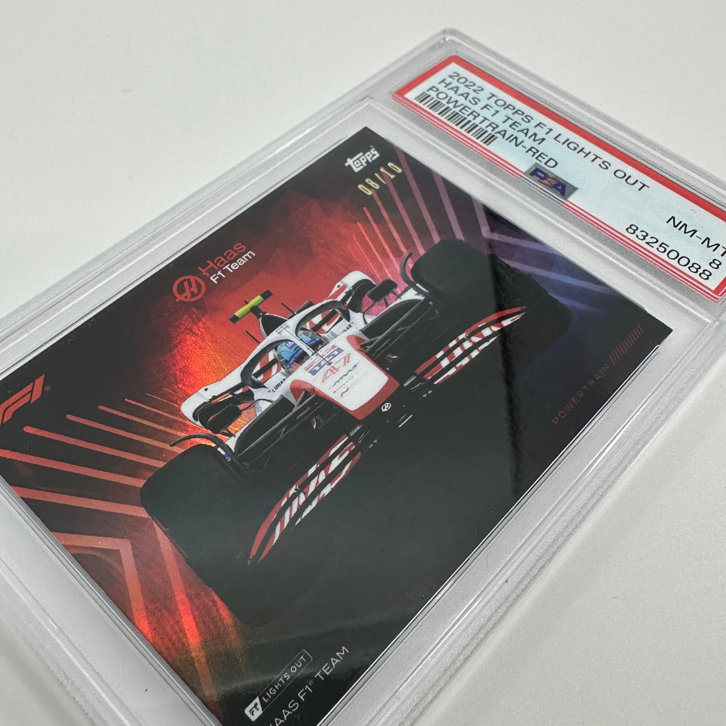 PSA 8 Graded 2008 Haas F1 Team Powertrain Red - Perfect for F1 Collectors, Racing Memorabilia Displays & Motorsport Enthusiasts