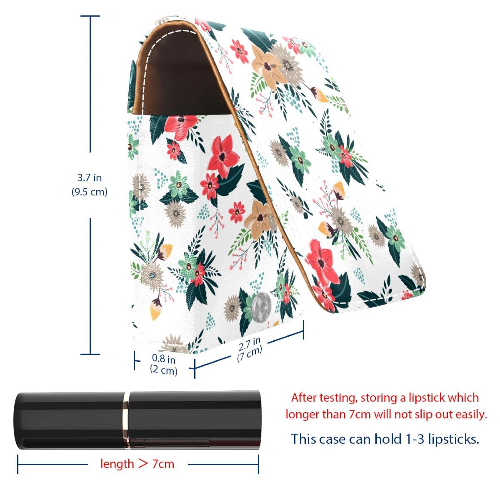 Personalized Lipstick Case - Portable Makeup Bag & Cosmetic Pouch Organizer with Floral Design for Wedding, Valentine's Day Gift - Perfect for Travel, Daily Use and Makeup Storage