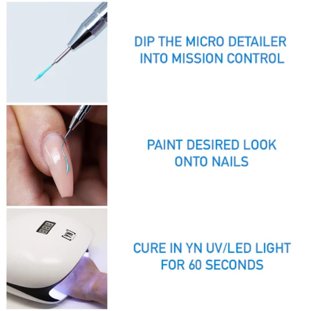 Young Nails Mission Control Gel Paint - High Precision Nail Art Gel for Detailed Designs, No Tacky Layer After Curing, 5g | Perfect for Salon Professionals & DIY Nail Enthusiasts at Home
