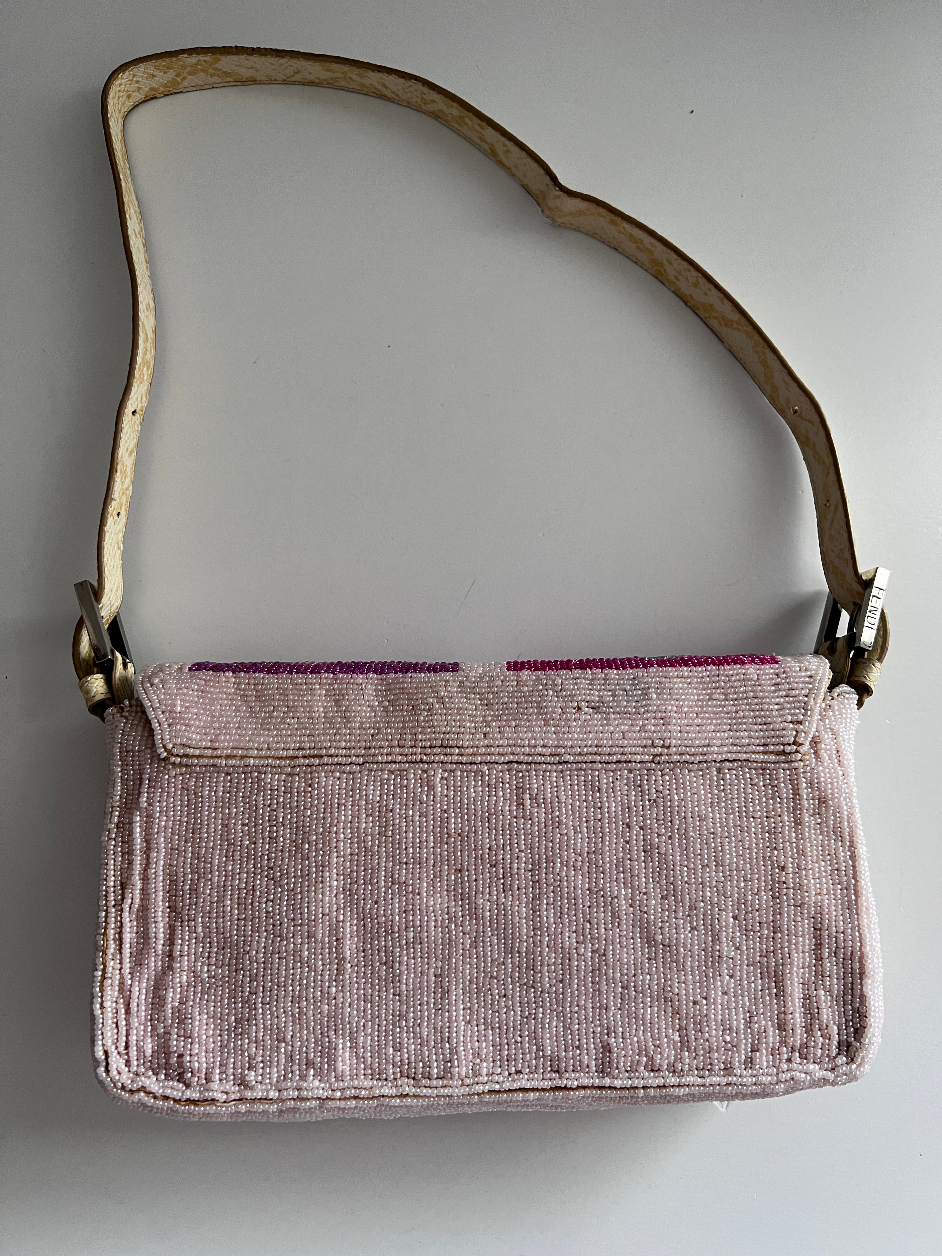 Vintage Fendi Boho Beaded Shoulder Bag for Women | Retro Designer Crossbody Purse | Perfect for Parties, Weddings & Everyday Use