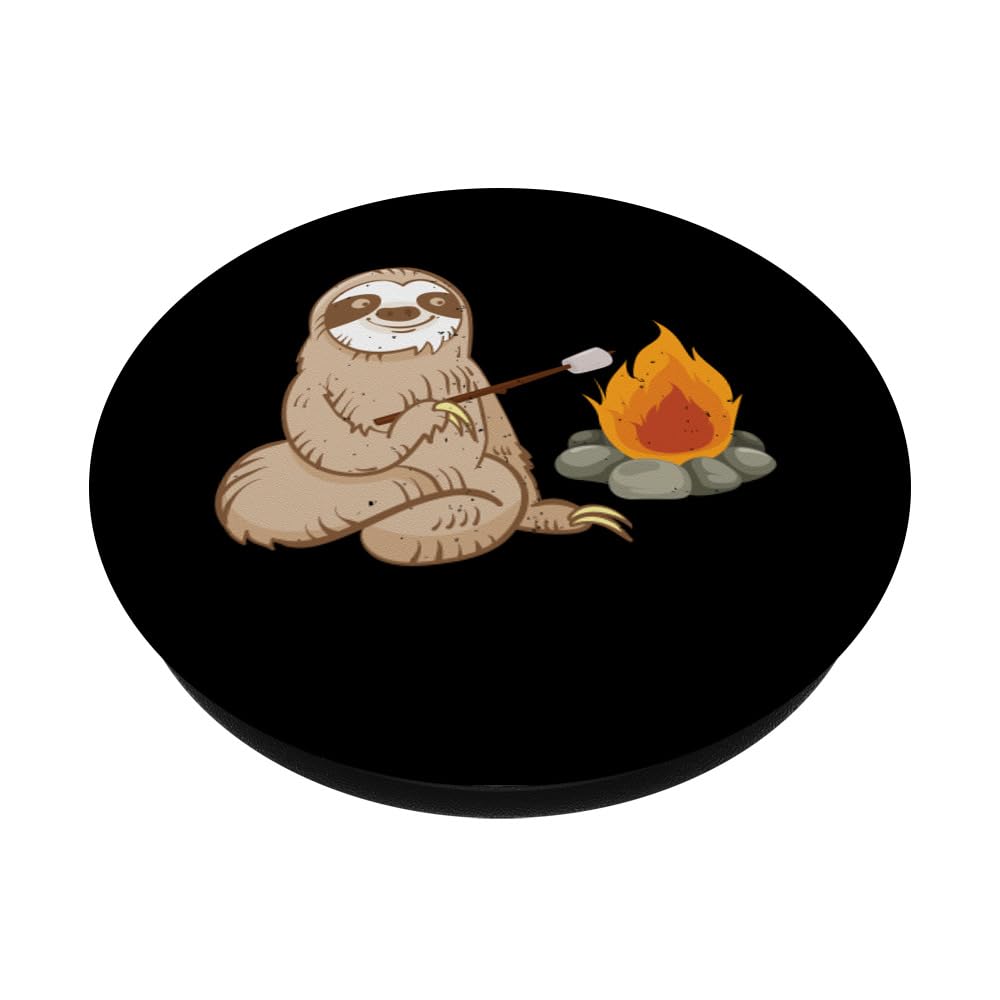 Adorable Sloth PopSockets PopGrip - Perfect for Camping, Campfires & Making S'mores with Marshmallows | Ideal for Outdoor Adventures, Picnics & Travel Accessories