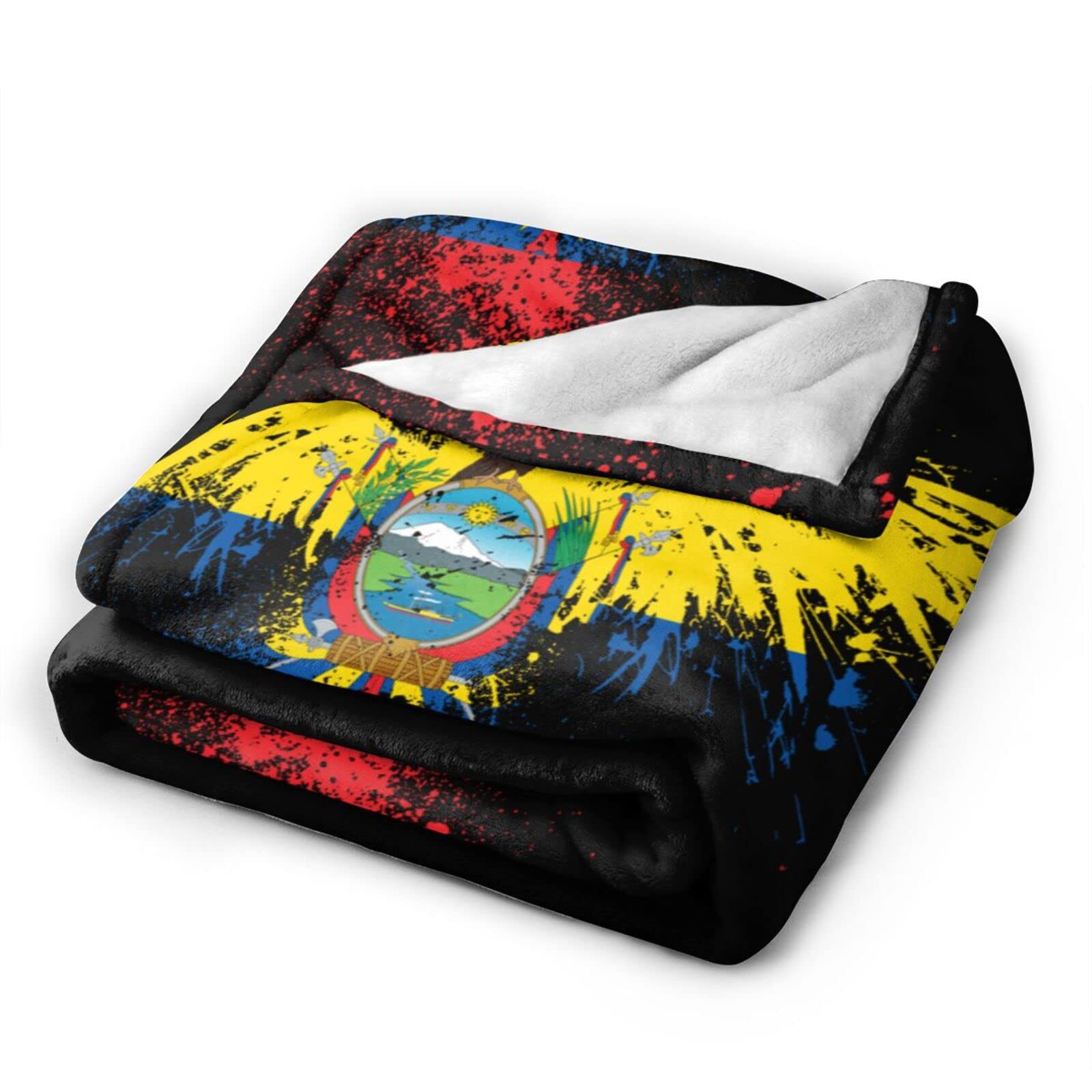 Premium HUFURI Eagle Ecuador Flag Flannel Fleece Throw Blanket - Ultra Soft & Cozy 50