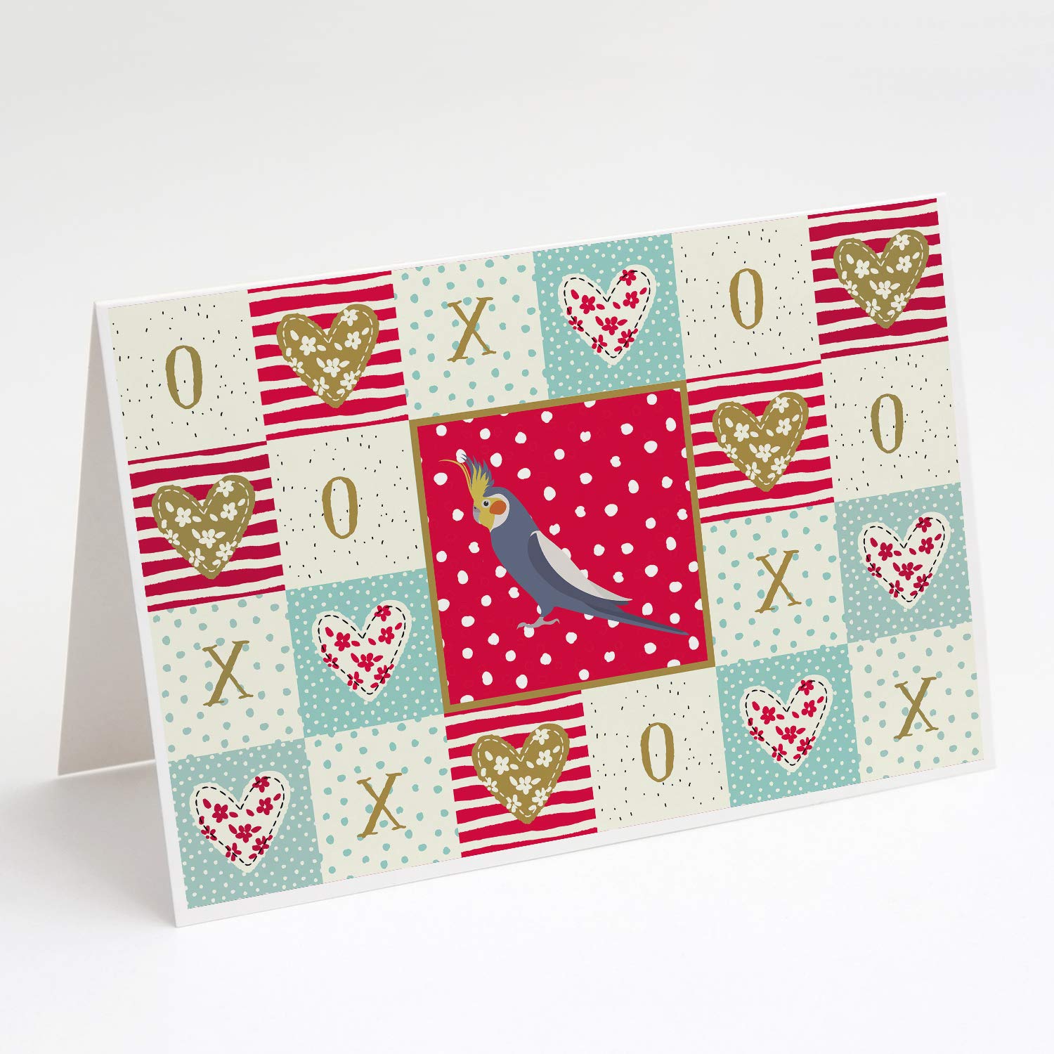 CK5521GCA7P Cockatiel Love Greeting Cards - Pack of 8 Red Blank Note Cards with Envelopes | Whimsical A7 Size 5x7 | Perfect for Birthdays, Thank You Notes & Special Occasions
