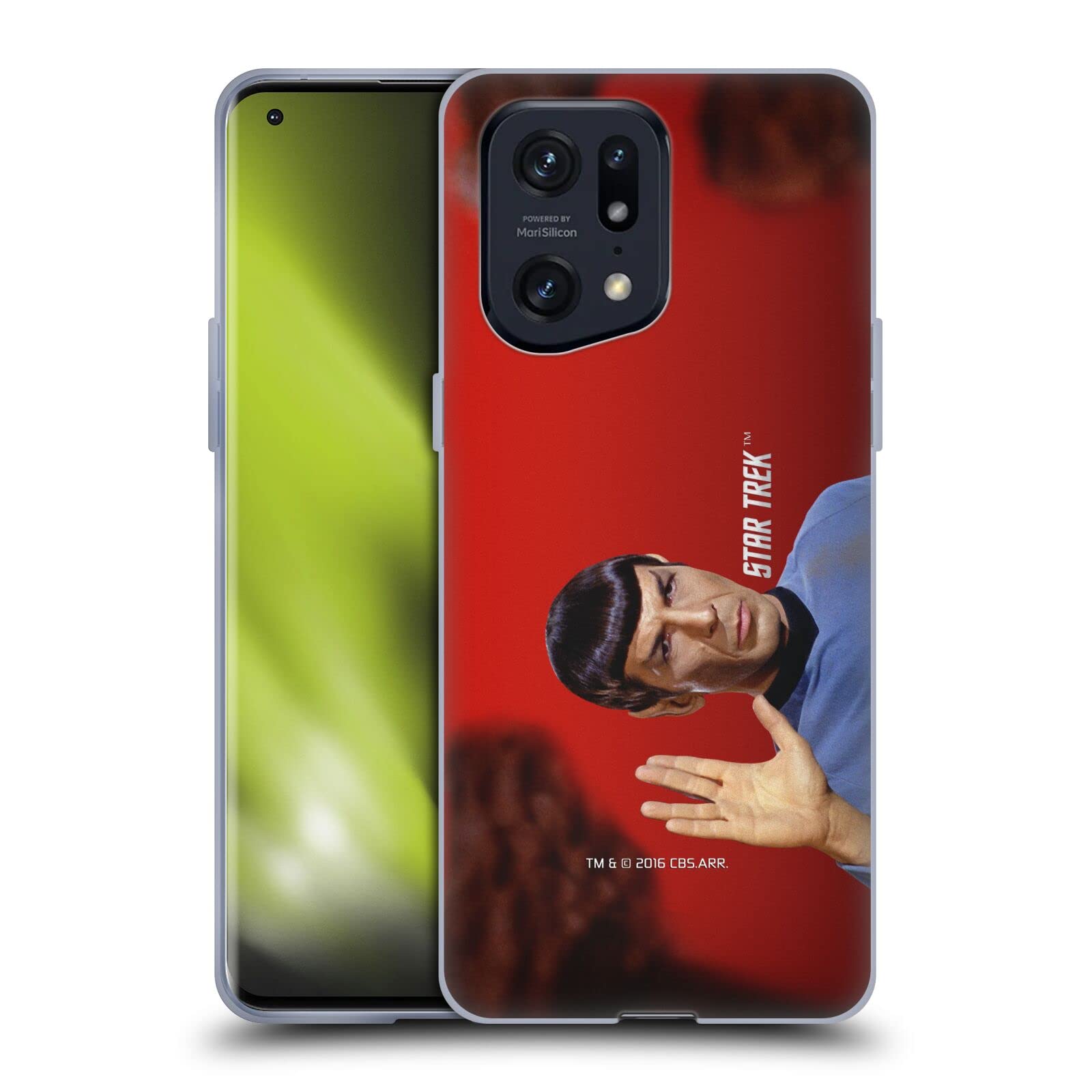 Star Trek Vulcan Salute Spock Soft Gel Case for Oppo Find X5 Pro | Officially Licensed by Head Case Designs | Perfect for Sci-Fi Fans & Everyday Use