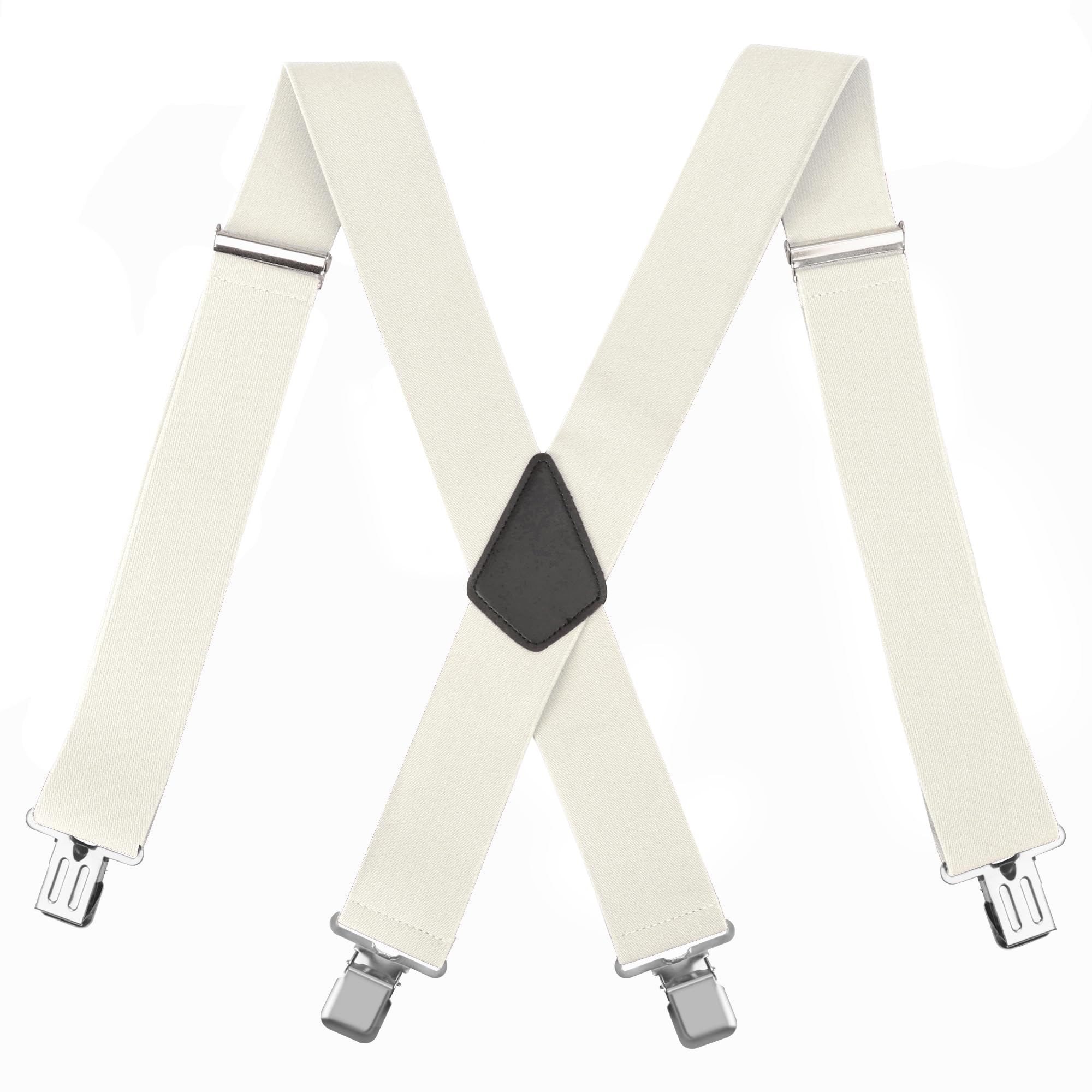 Premium Elastic Adjustable X-Shape Trouser Braces for Men - Heavy Duty Suspenders with 4 Reinforced Clips - Comfortable & Durable Pants Suspenders for Work, Formal Wear & Vintage Style Outfits