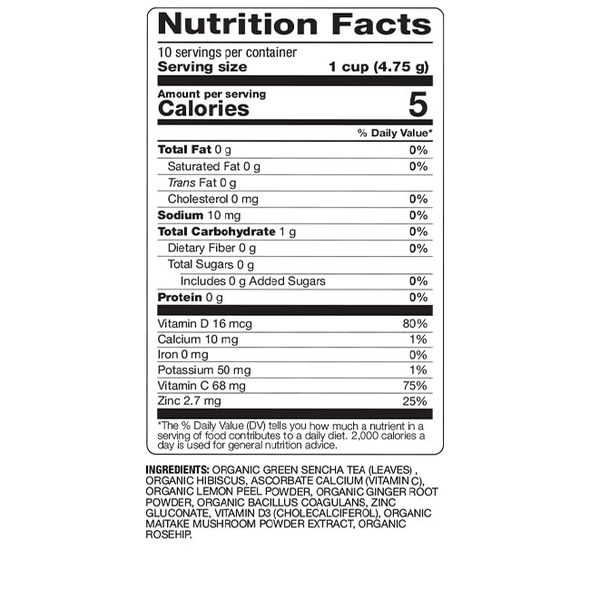 BareOrganics Daily Defense Tea - Organic Superfood & Probiotic Blend, 10 Individually Wrapped Tea Bags | Immune Support & Wellness Boost for Busy Lifestyles
