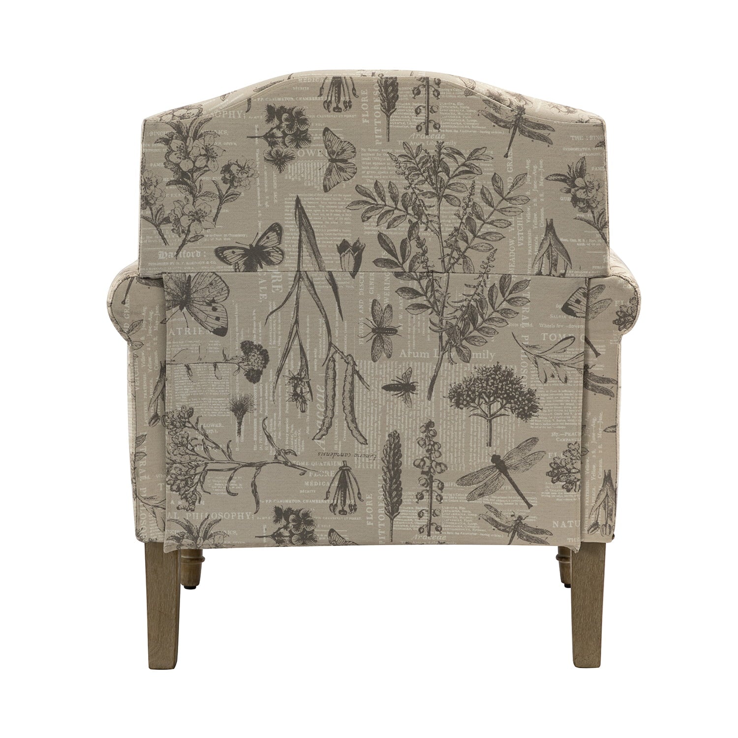 Raphael Farmhouse Armchair with Wooden Legs - Sturdy Frame Accent Chair for Living Room, Bedroom & Office (Multiple Styles Available)
