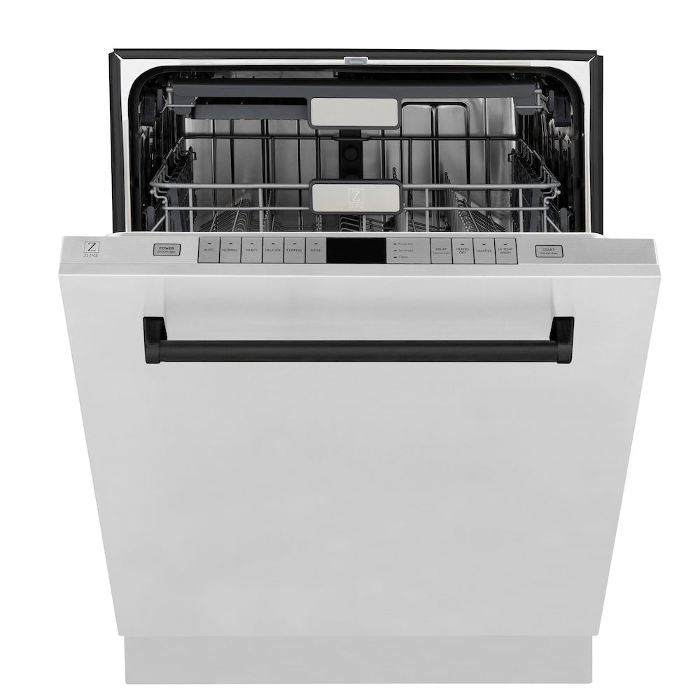 ZLINE Autograph Edition 30-inch Stainless Steel Dual Fuel Range, Range Hood & Dishwasher Kitchen Package with Matte Black Accents - Professional Cooking, Modern Kitchen Upgrade, Perfect for Home Chefs & Entertaining