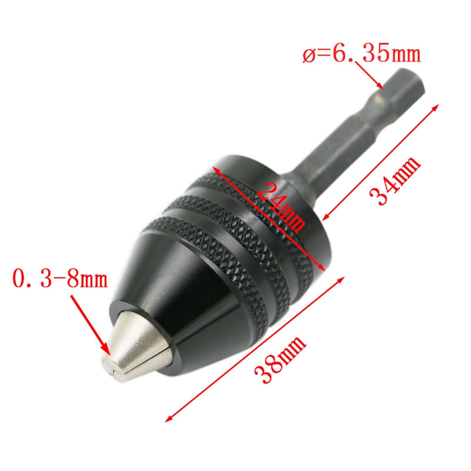 Premium 1/4 Inch Hex Shank Drill Bit Set (0.3-8mm) - Keyless Chuck Adaptor for Impact Driver & Screwdriver - Power Tool Accessories - Perfect for DIY Projects, Woodworking & Metal Drilling