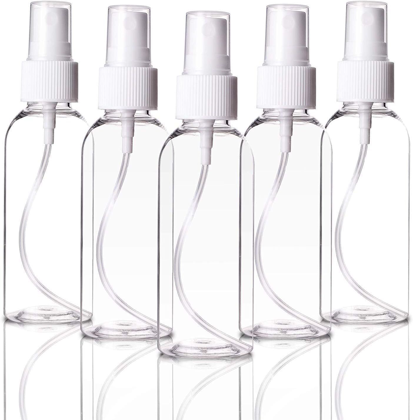 5 Pack 100ML Portable Fine Mist Spray Bottles - Refillable Travel Atomizer for Cosmetics, Makeup, Hand Sanitizer & Disinfectant | Perfect for Toiletries, Skincare & Home Cleaning