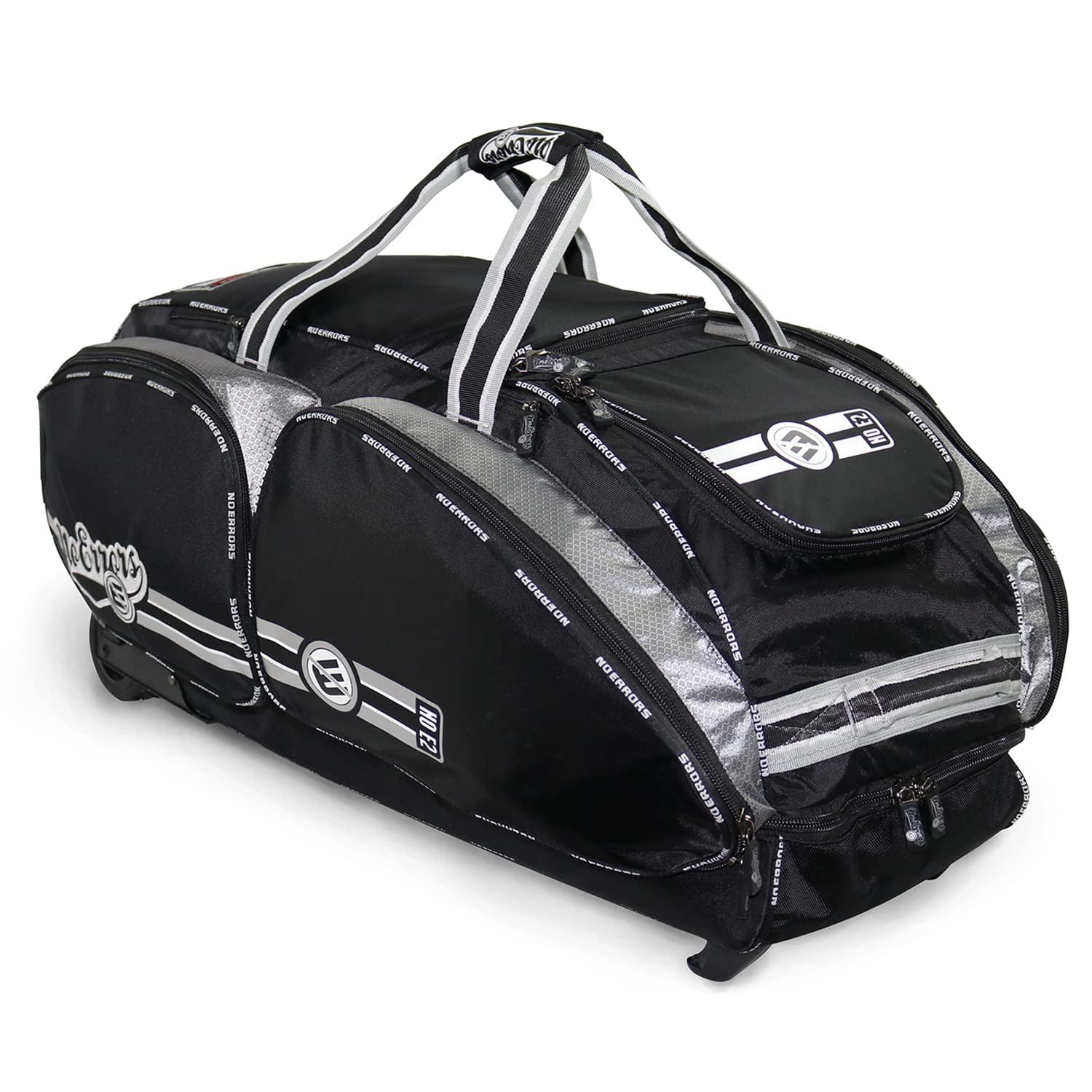 No Errors NO E2 Wheeled Catchers Gear Bag - Large Durable Baseball & Softball Equipment Bag with Fatboy Wheels - Perfect for Catchers, Coaches & Travel Teams - Ideal for Games, Practices & Tournaments