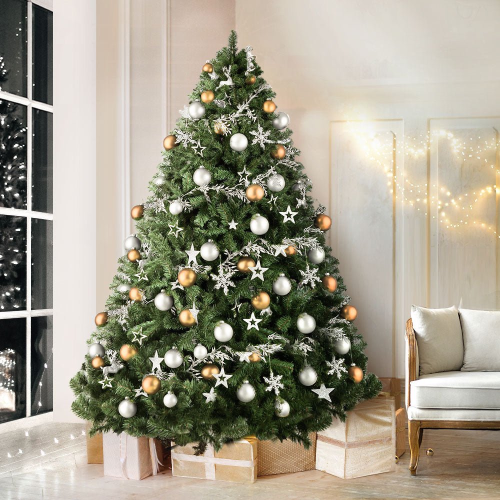 2.1M Premium Artificial Christmas Tree with 1250 Tips - Realistic Green Xmas Tree Decorations for Home, Office, and Holiday Parties