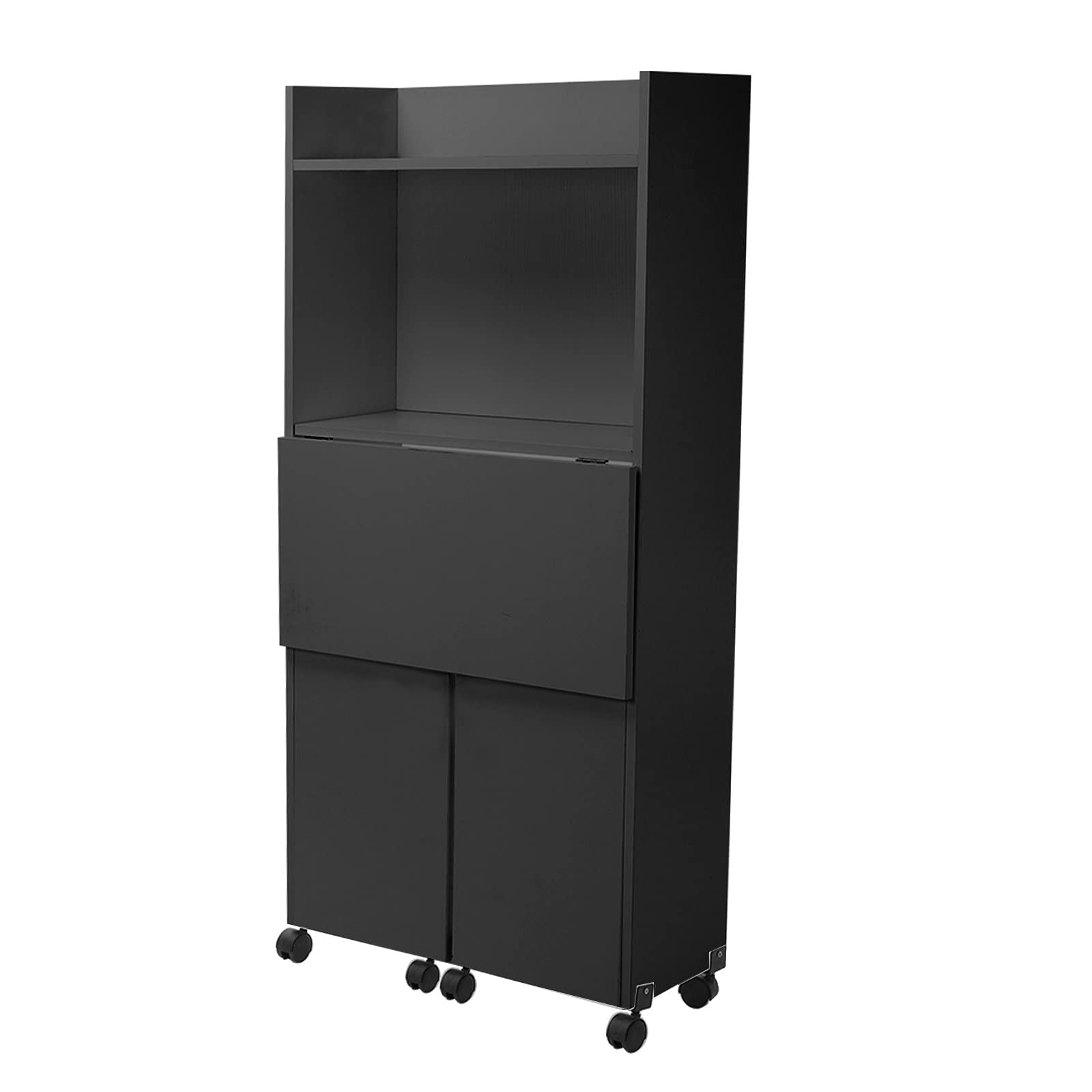 Modern Simple Style Folding Computer Desk with Wheels - Portable Laptop Workstation for Home Office, Study & Small Spaces - Adjustable PC Stand with 4 Casters (Black, 902) - Perfect for Remote Work, Gaming & Dorm Rooms