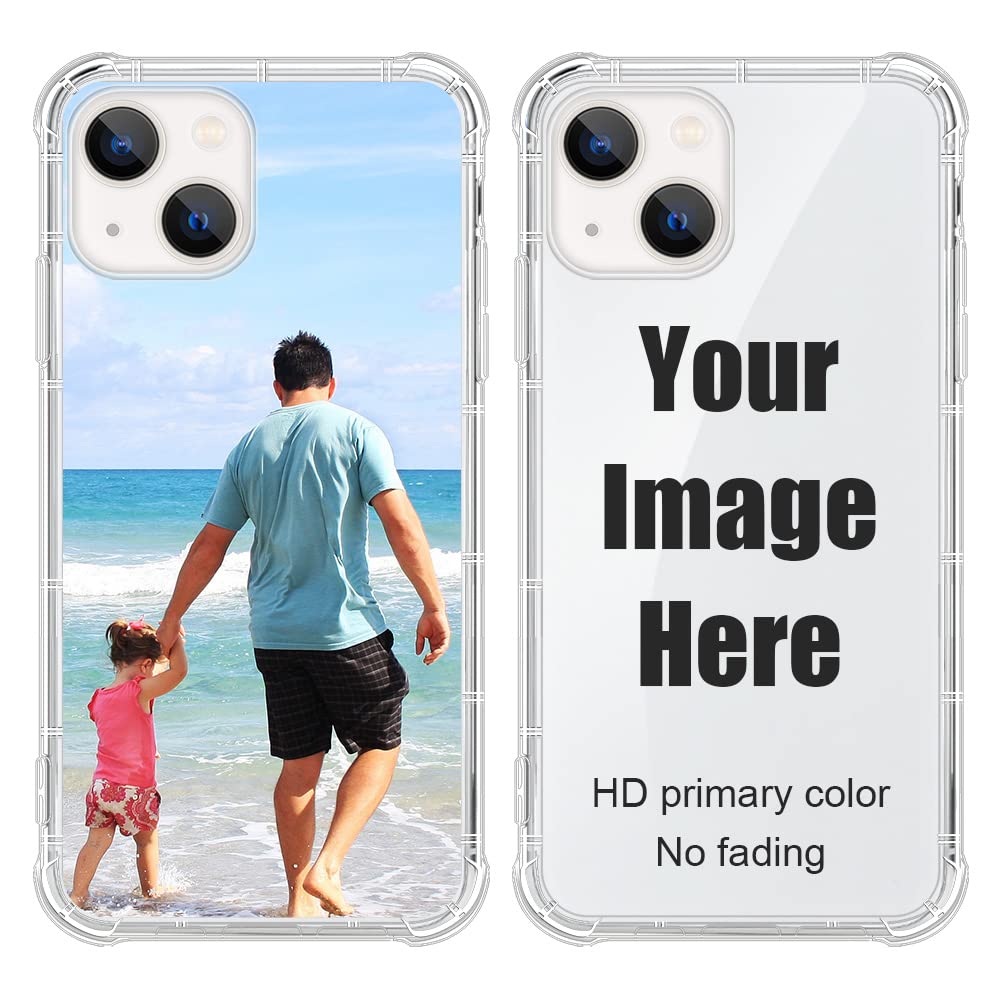 Custom Clear Soft TPU Shockproof Phone Case for iPhone 13 - Personalized Design Your Own Protective Cover | Perfect for Everyday Use, Travel & Gifts