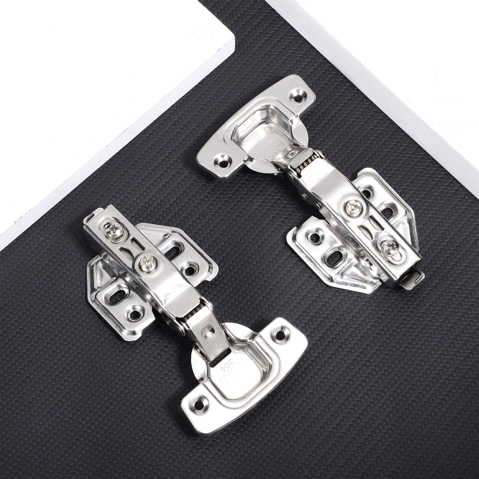 DOITOOL 2Pcs Stainless Steel Cabinet Hinge Repair Plate with 36Pcs Screws - for Kitchen Cupboard Door Hinges