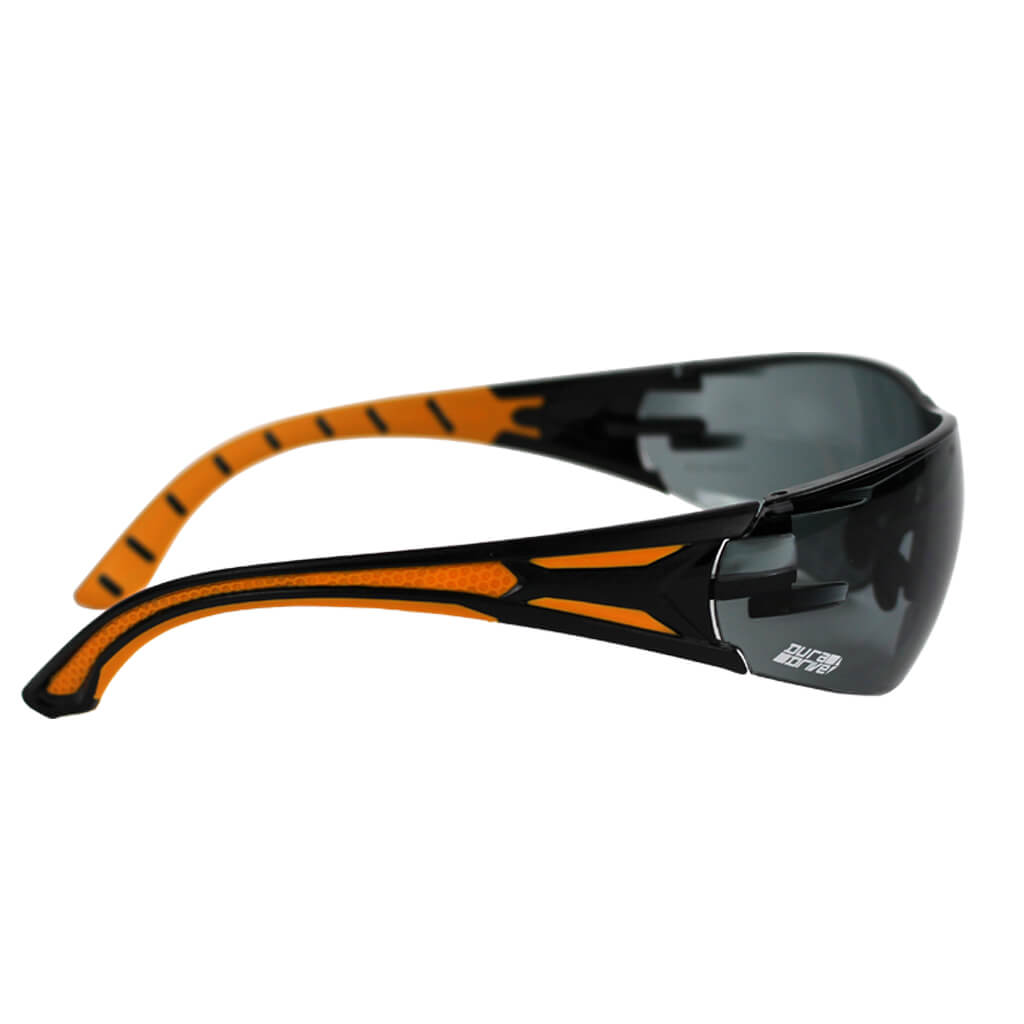DuraDrive Frameless Safety Glasses for Indoor & Outdoor Use - Smoke Lens - Perfect for Construction, Woodworking, and DIY Projects