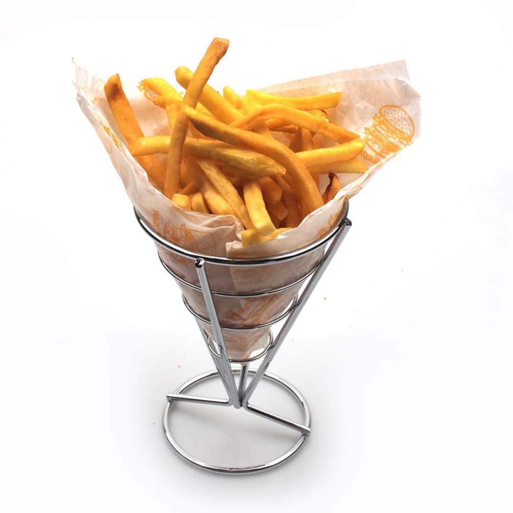 Cabilock 2-Pack French Fry Cone Holders - Snack Baskets for Chips, Appetizers & Fried Chicken - Perfect for Parties, Movie Nights & Fast Food Restaurants
