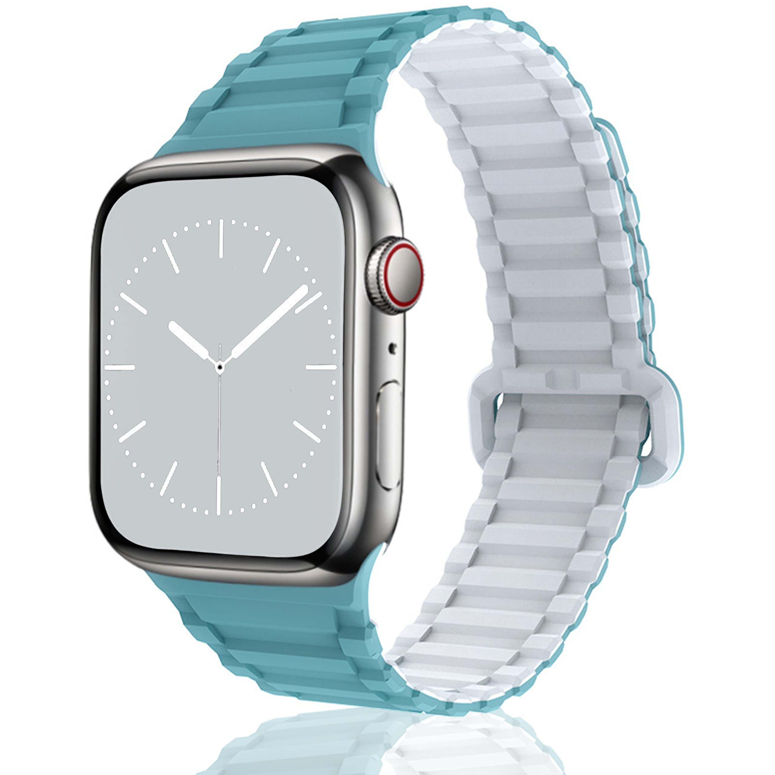 Magnetic Sport Loop Band for Apple Watch 38mm 40mm 41mm 42mm 44mm 45mm - Soft Adjustable Silicone Strap Compatible with iWatch Series 8/7/6/5/4/3/2/1/SE - Waterproof Fitness Tracker Band for Men & Women - Perfect for Running, Swimming & Daily Wear