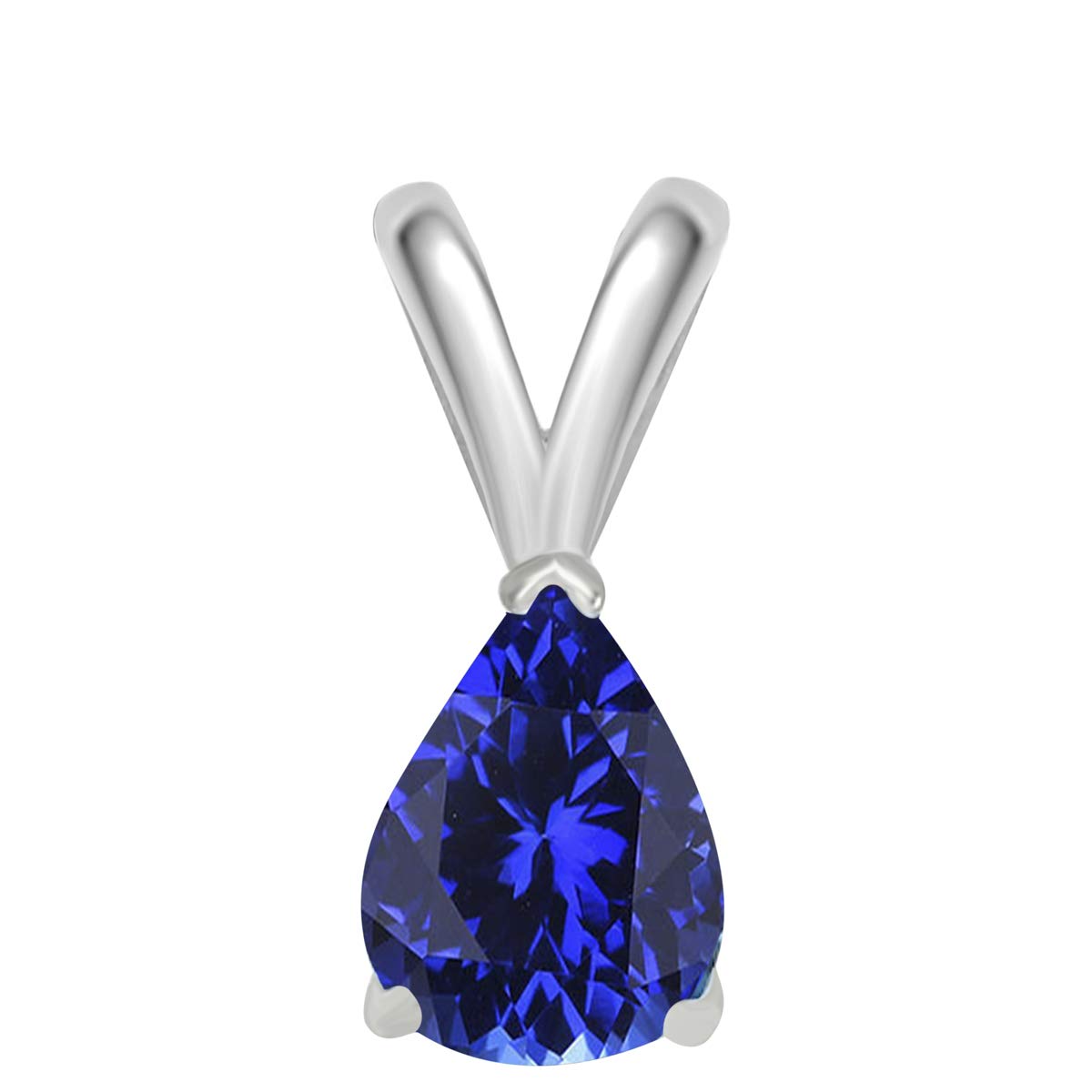 0.40 Carat Pear Tanzanite Pendant Necklace for Women - 14k White Gold 4-Prong Engagement Jewelry | Perfect for Anniversaries, Proposals & Special Occasions