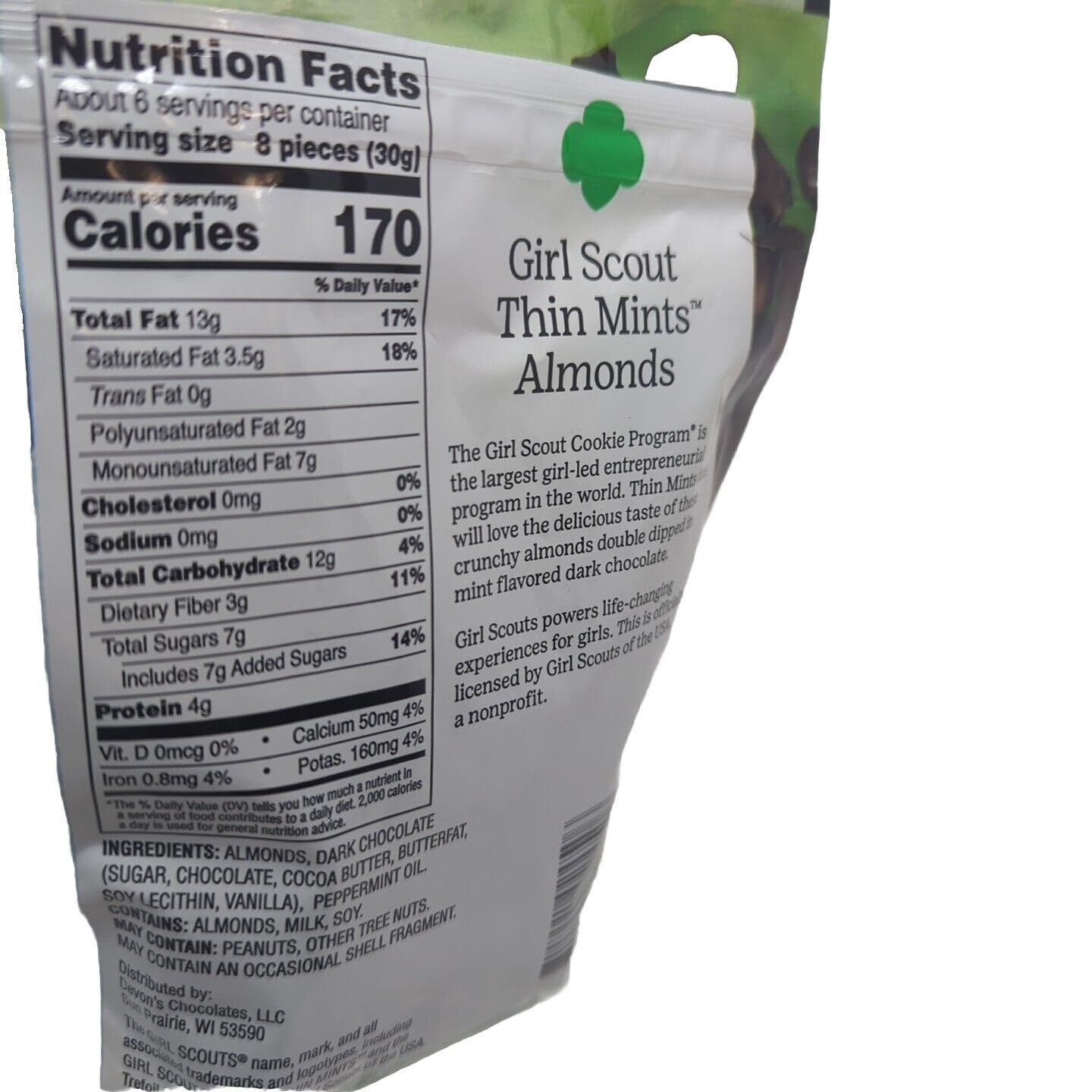 Girl Scout Thin Mints Christmas Cookies Bundle - Almond Cookies (6 oz) & Chocolate Covered Pretzels (7.5 oz) | Holiday Gift, Party Snacks, Office Treats