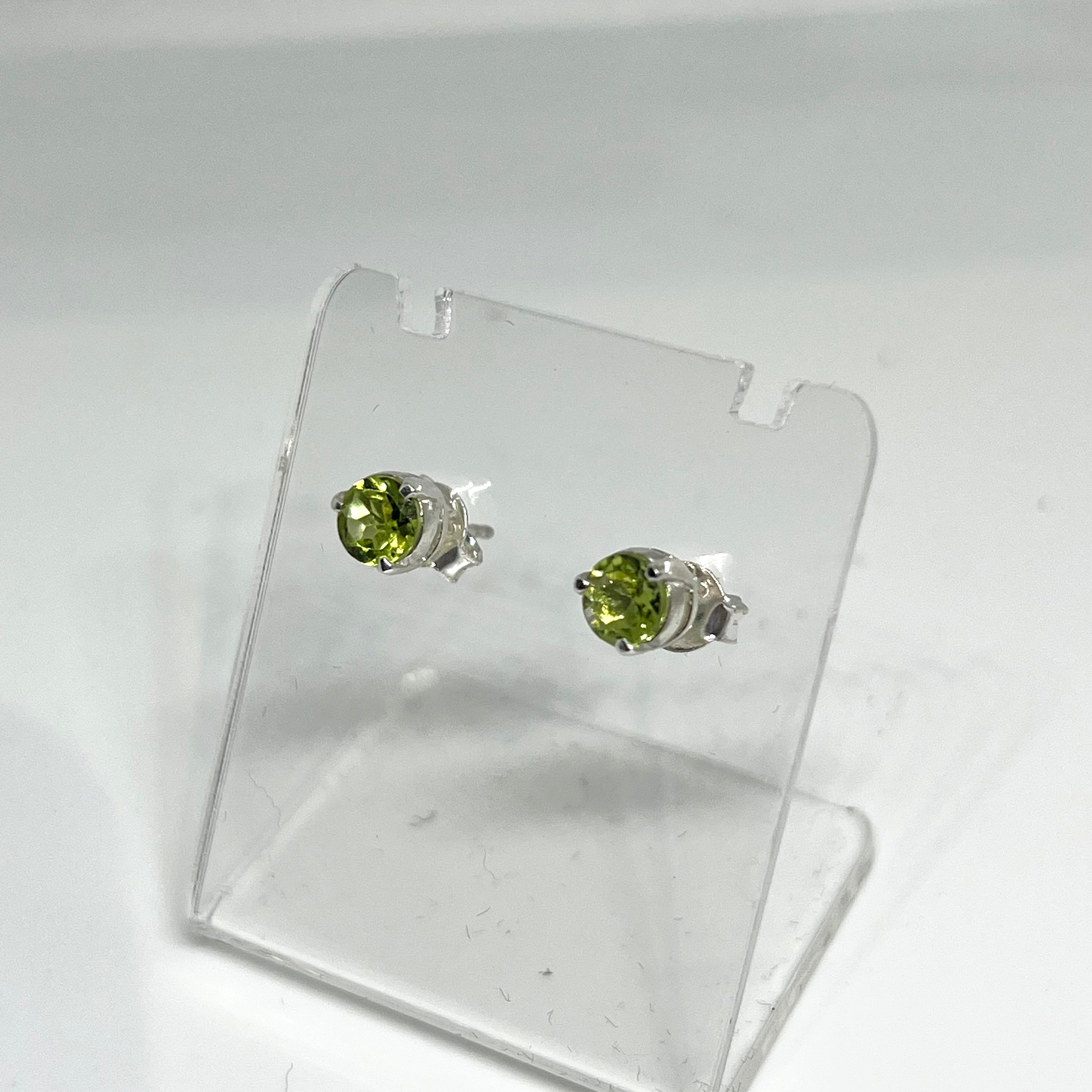5mm Round Faceted Gemstone Stud Earrings - 3 Prong Set (PSE005) | Elegant & Durable for Daily Wear, Parties & Gifts