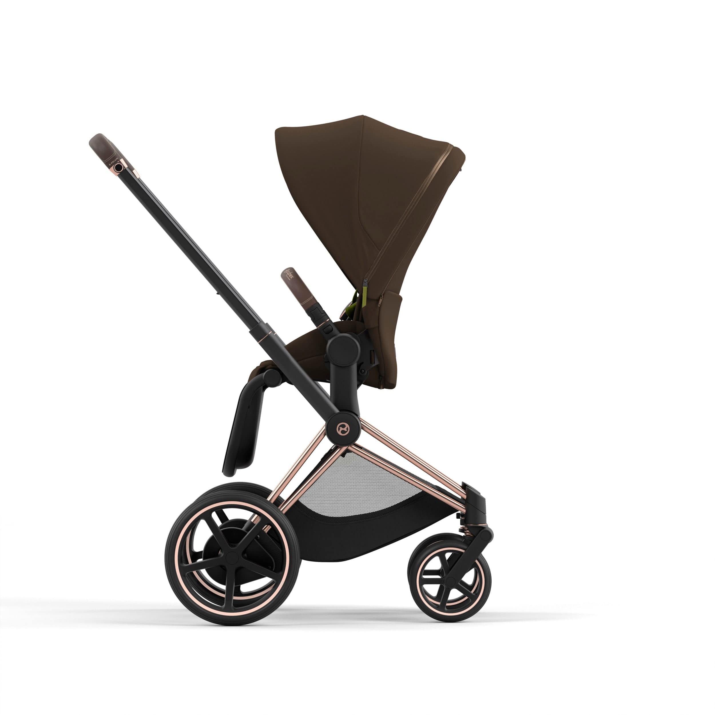Cybex ePriam 2 Complete Stroller - Rose Gold & Brown Luxury Baby Stroller with All-Wheel Suspension | Perfect for City Walks, Shopping & Travel
